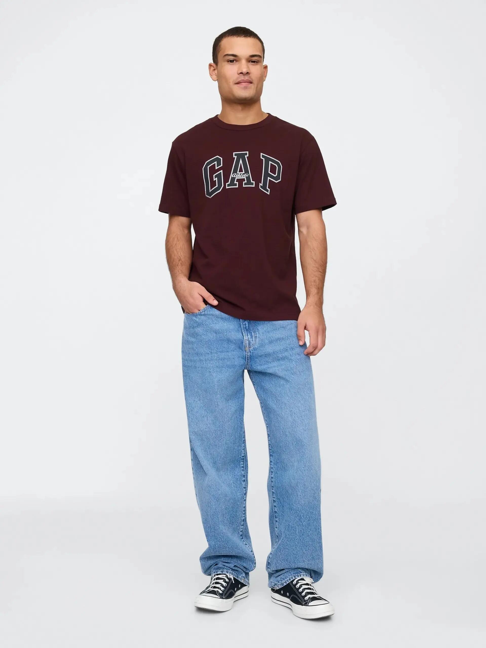 T-SHIRT MĘSKI KOSZULKA 1 BAWEŁNA GAP ATHLETIC BORDOWY 3/7