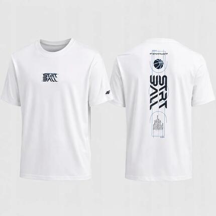 T-SHIRT MĘSKI 4F KOSZULKA SPORTOWA Z NADRUKIEM BAWEŁNIANA M3334 SS26
