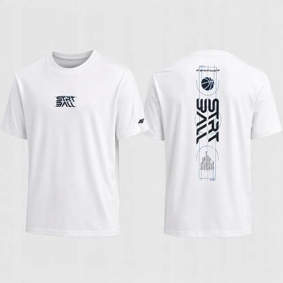 T-SHIRT MĘSKI 4F KOSZULKA SPORTOWA Z NADRUKIEM BAWEŁNIANA M3334 SS26