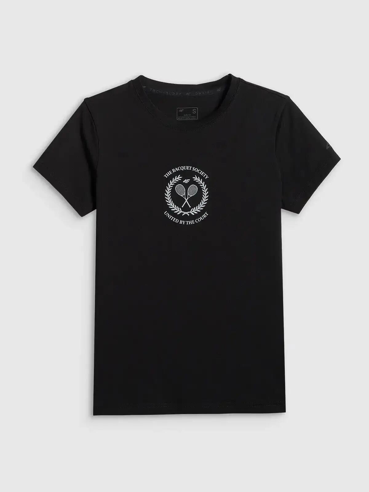 KOSZULKA DAMSKA 4F T-SHIRT BAWEŁNIANY DO TENISA  F2723 SS26 10/12