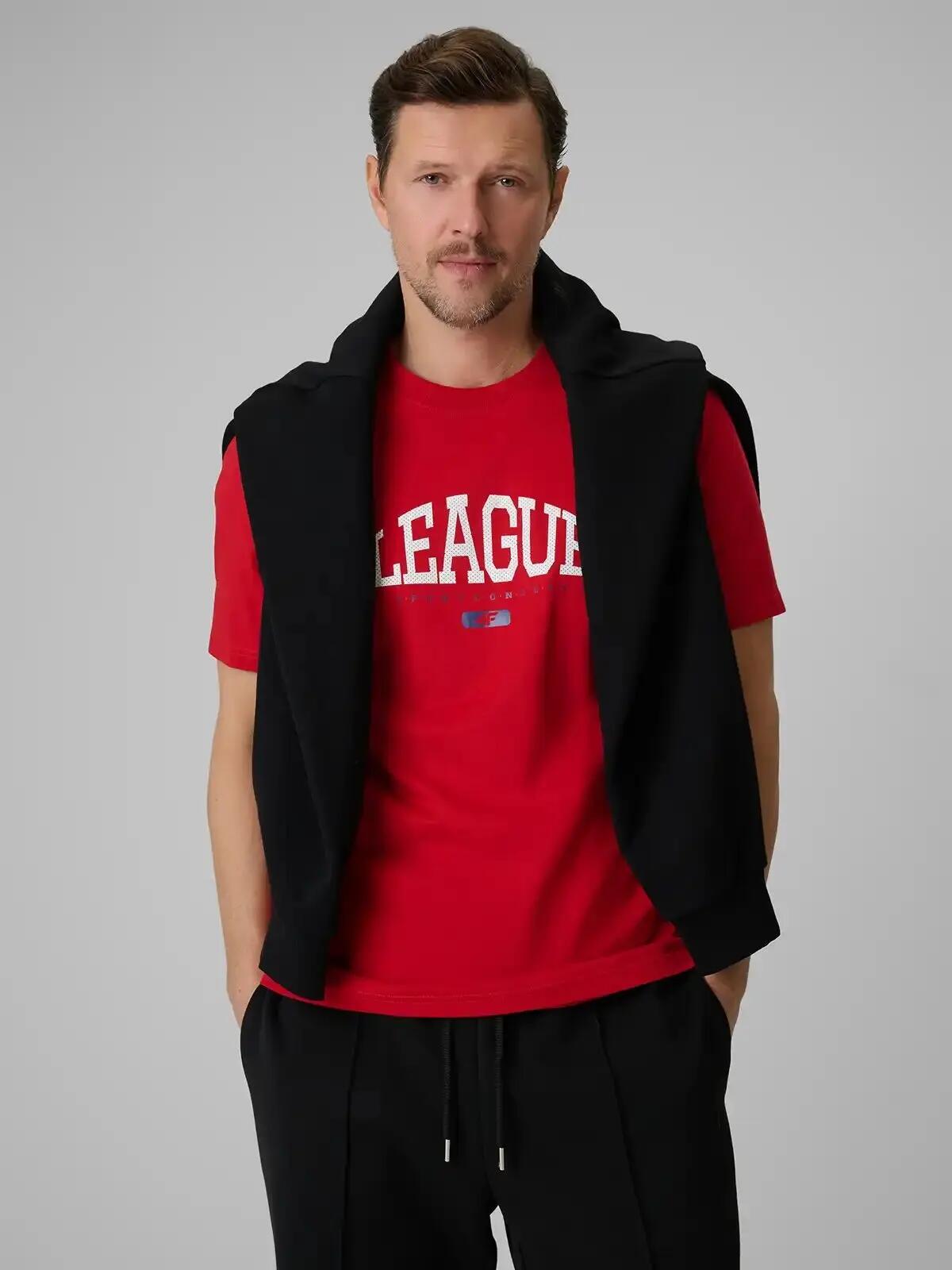 T-SHIRT MĘSKI 4F KOSZULKA SPORTOWA Z NADRUKIEM BAWEŁNIANA  M3326 SS26 3/12