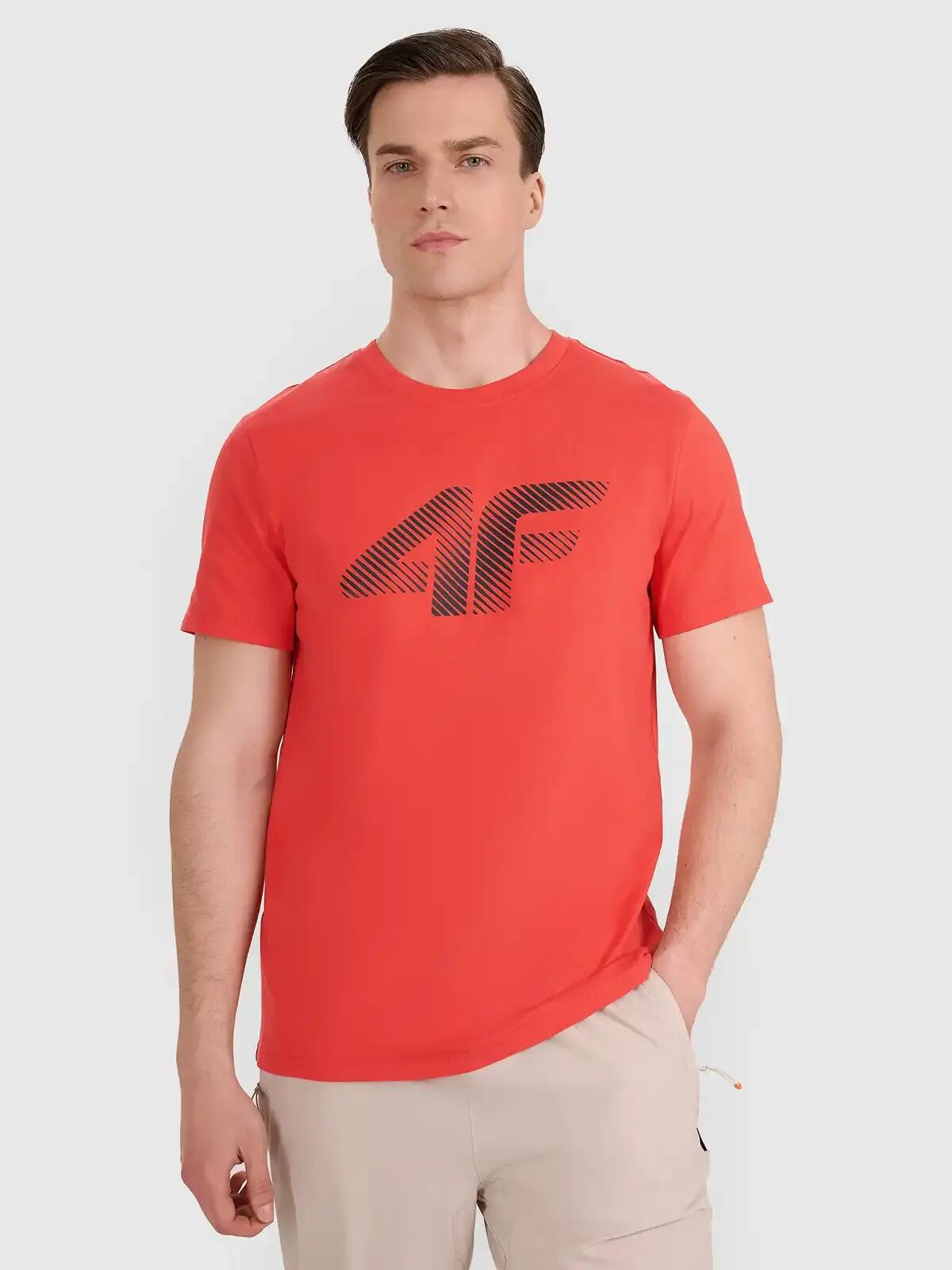 T-shirt regular z nadrukiem męski 4F 4FWMM00TTSHM2257 7/7