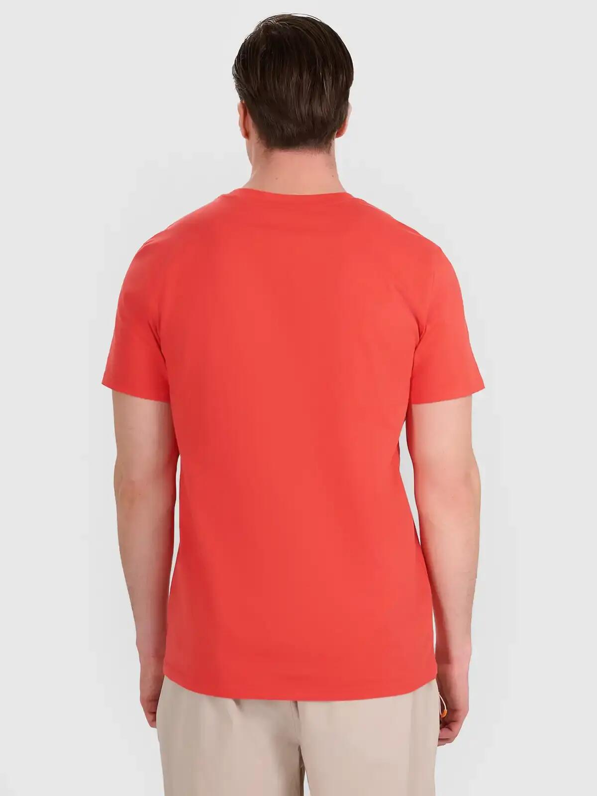 T-shirt regular z nadrukiem męski 4F 4FWMM00TTSHM2257 4/7