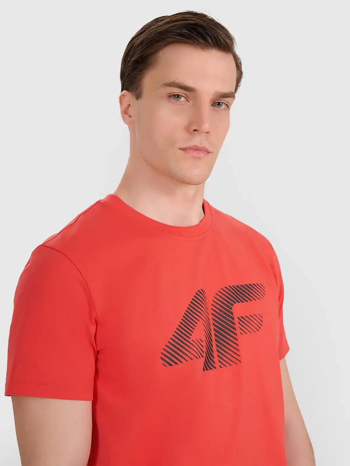 T-shirt regular z nadrukiem męski 4F 4FWMM00TTSHM2257 3/7