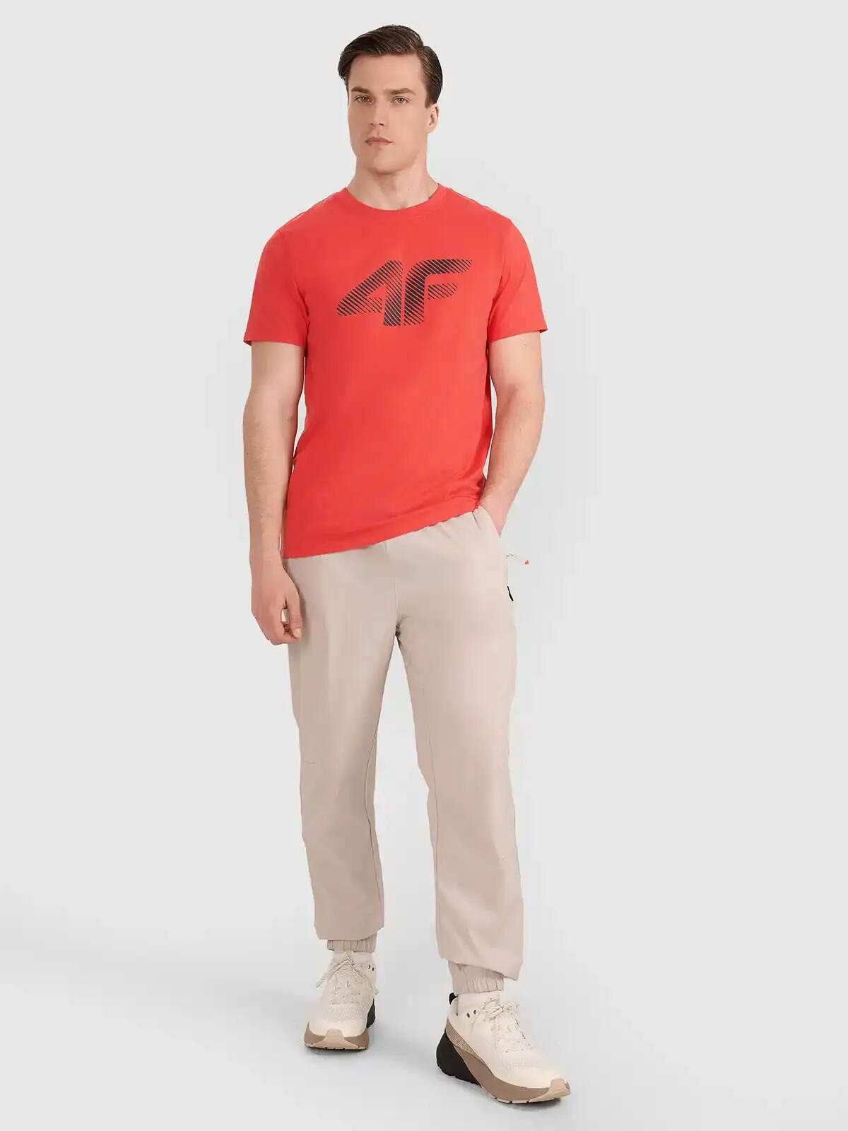 T-shirt regular z nadrukiem męski 4F 4FWMM00TTSHM2257 2/7