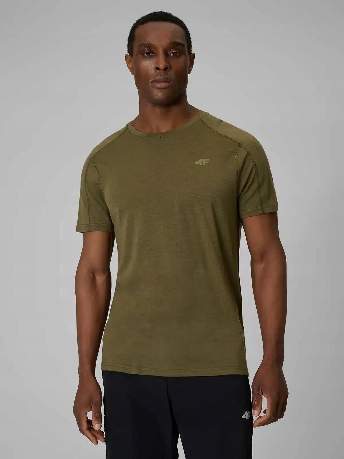 KOSZULKA TREKKINGOWA 4F T-SHIRT MĘSKI WEŁNIANY SZYBKOSCHNĄCY  M1798 SS26 2/8