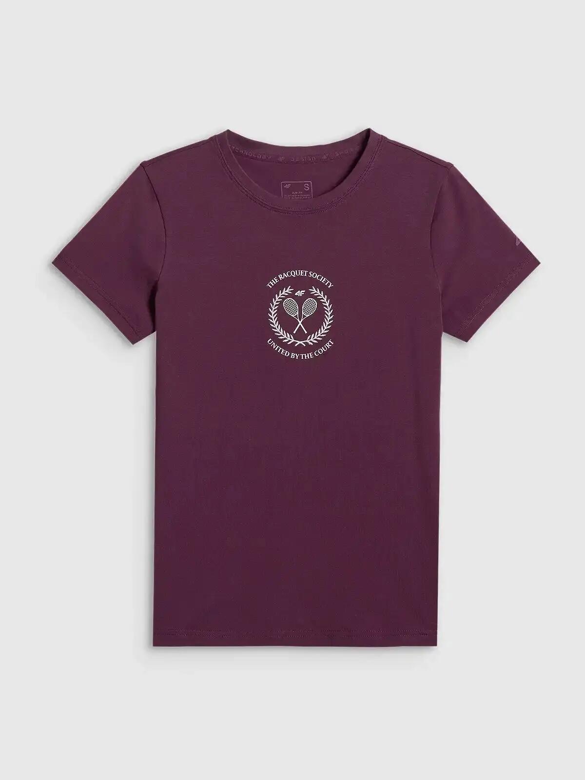 T-SHIRT DAMSKI 4F KOSZULKA BAWEŁNIANA DO TENISA  F2723 SS26 10/12