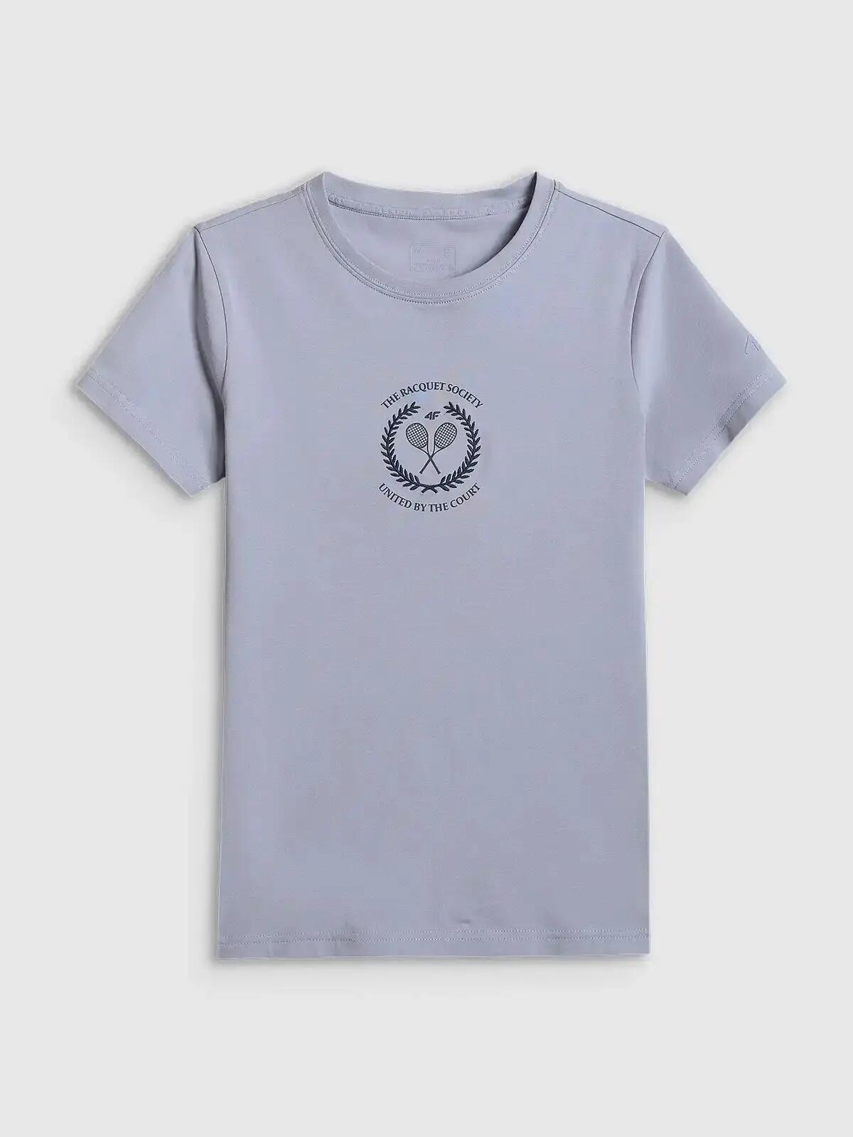 T-SHIRT DAMSKI 4F KOSZULKA BAWEŁNIANA DO TENISA  F2723 SS26 10/12