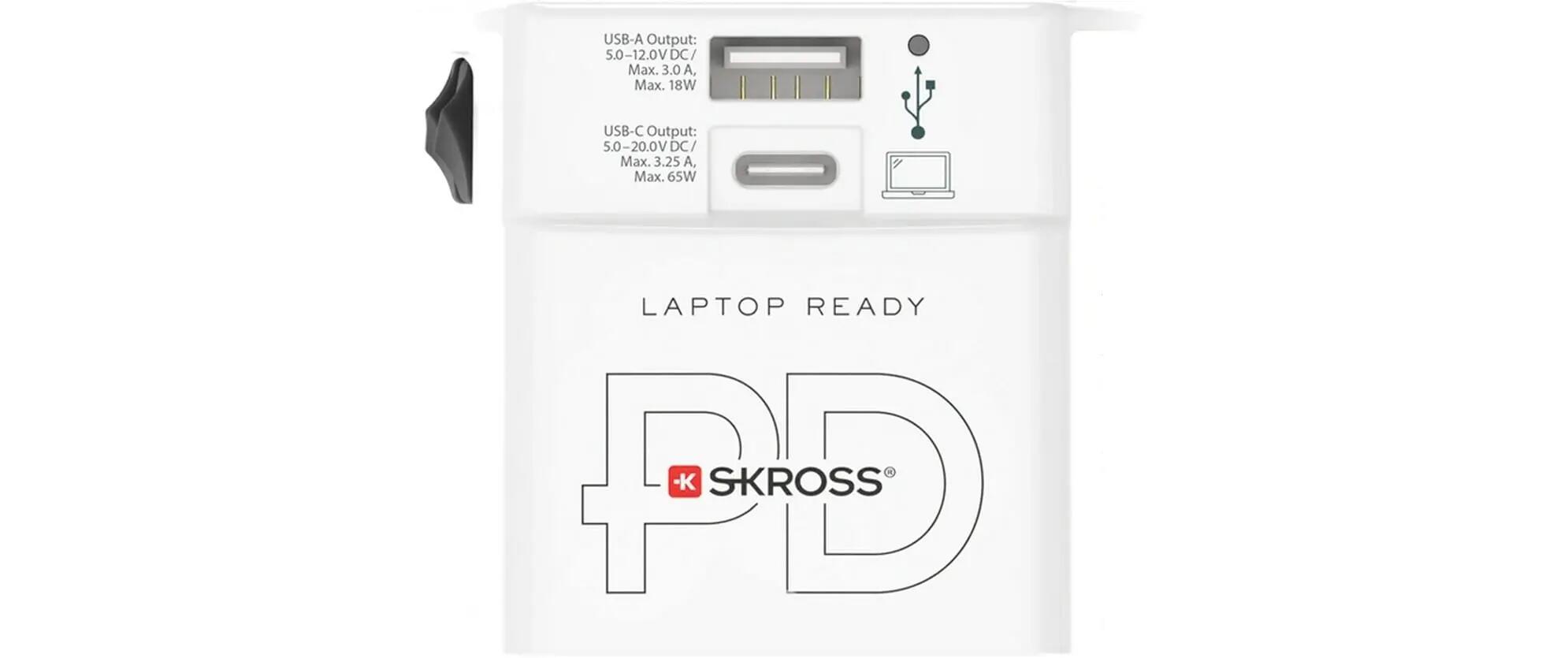 SKROSS Weltreiseadapter MUV USB 65W AC-PD CH 2/3