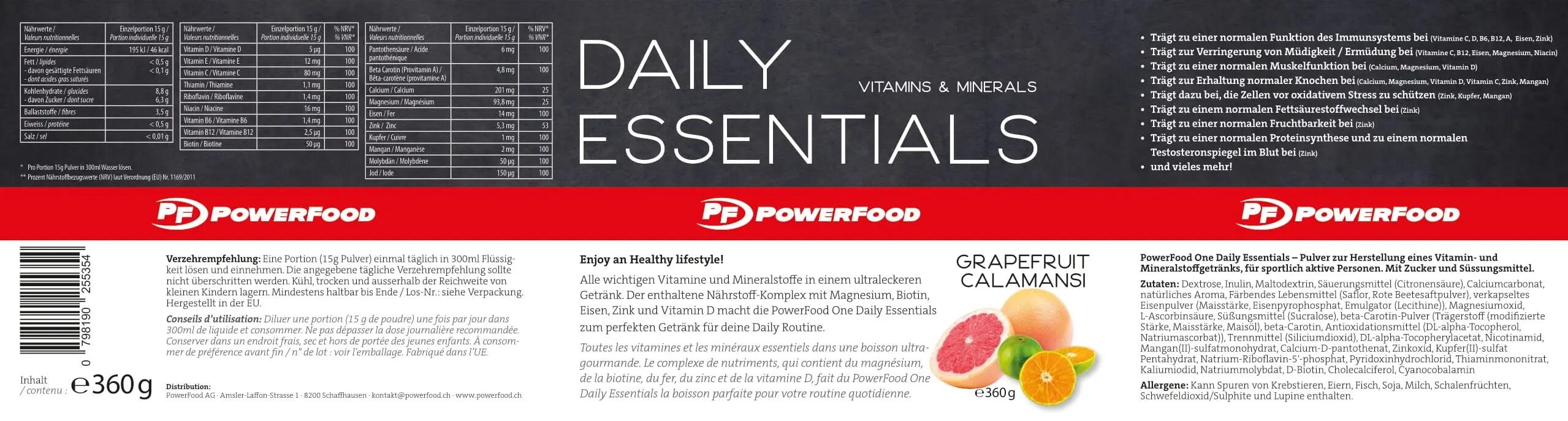 PowerFood One Daily Essentials Poudre Pamplemousse 450 g 2/2