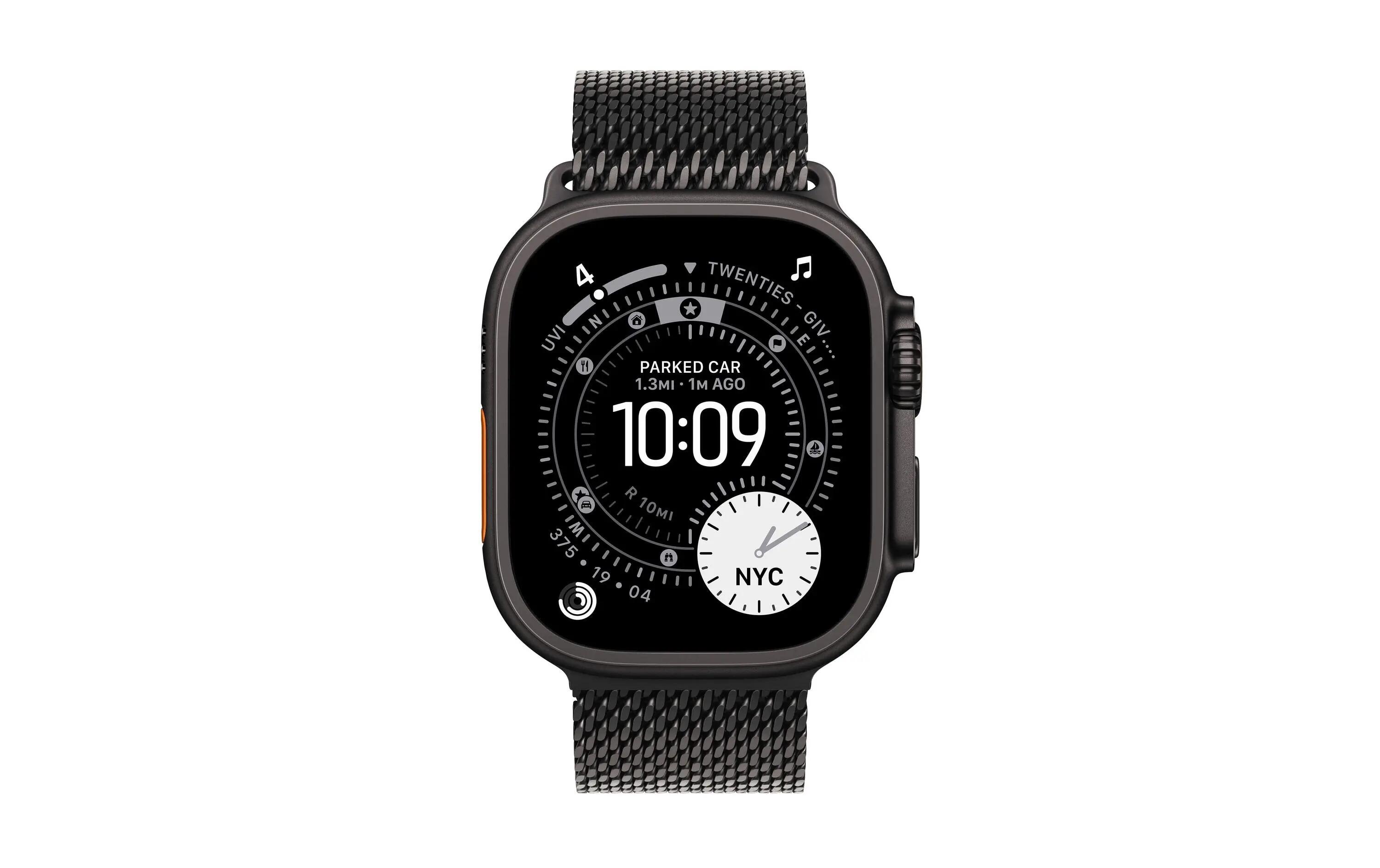 Apple Watch Ultra 3 Black Titanium Milanese Loop S 2/3