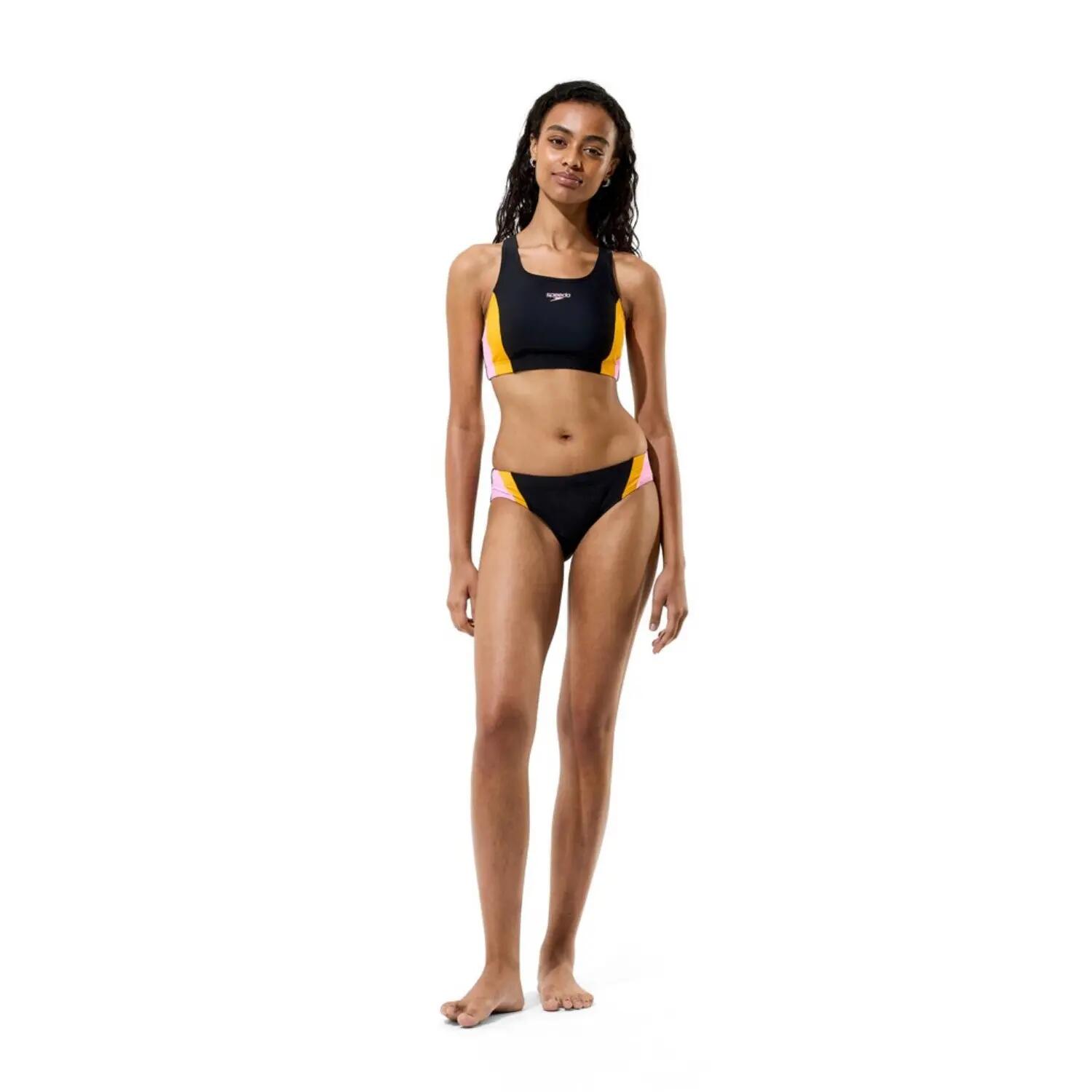 Speedo Colorblock Bikini Damen schwarz chlorbeständig 4/4