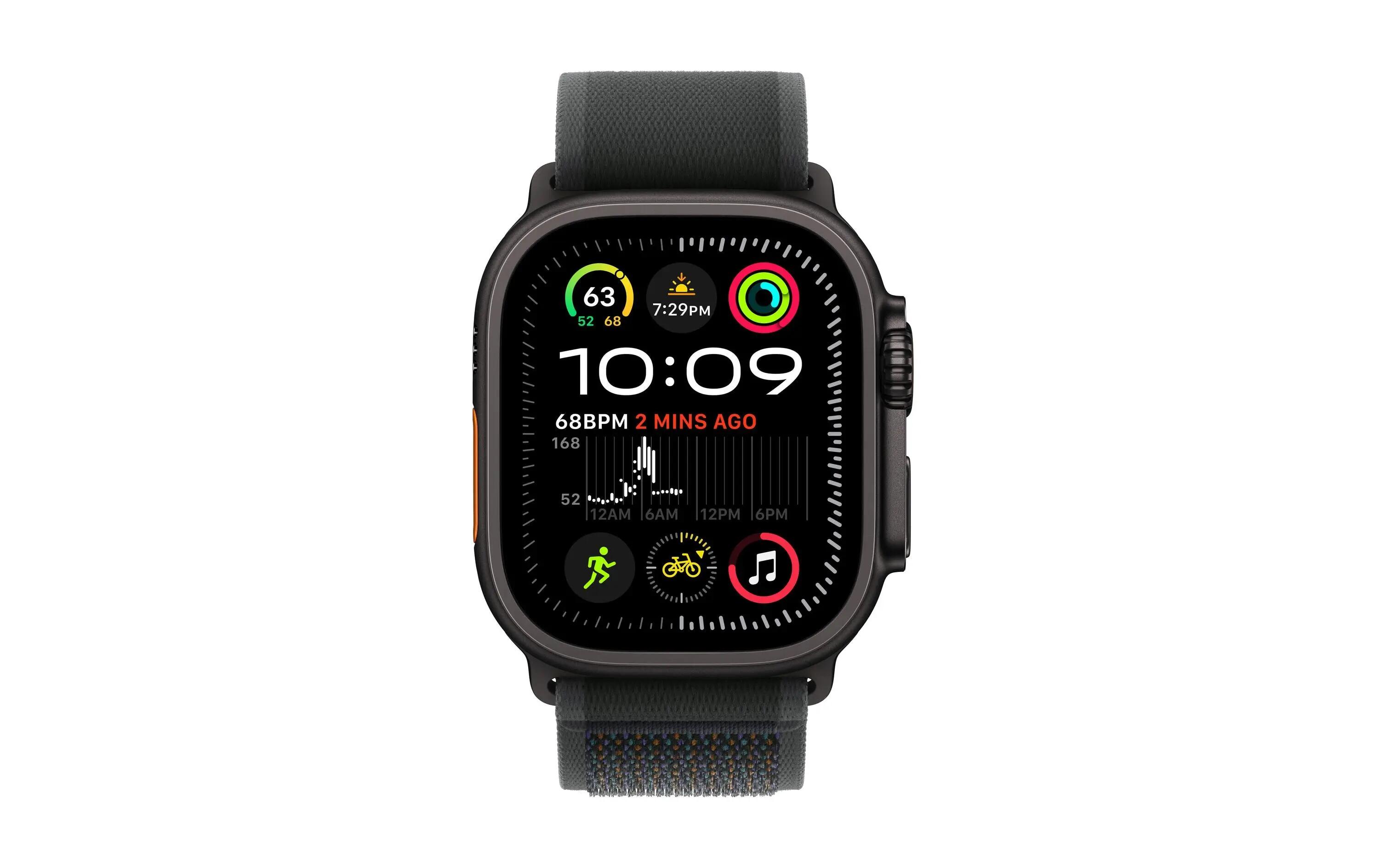 Apple Watch Ultra 2 Black Titanium Trail Loop Noir M/L 2/3