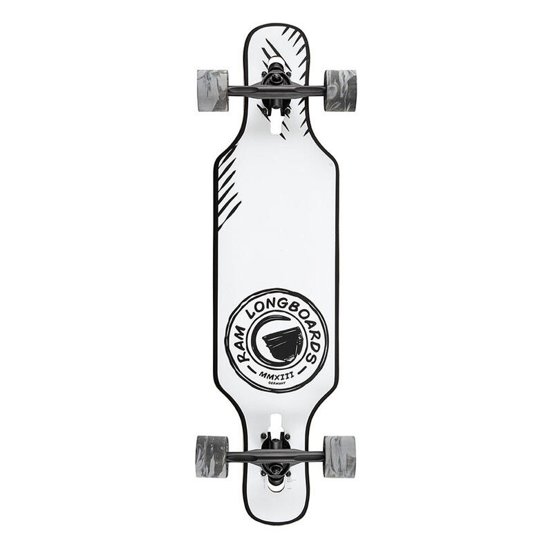 RAM Longboard Komplettboard 34" x 8,75" ABEC 9 Vexo blanc