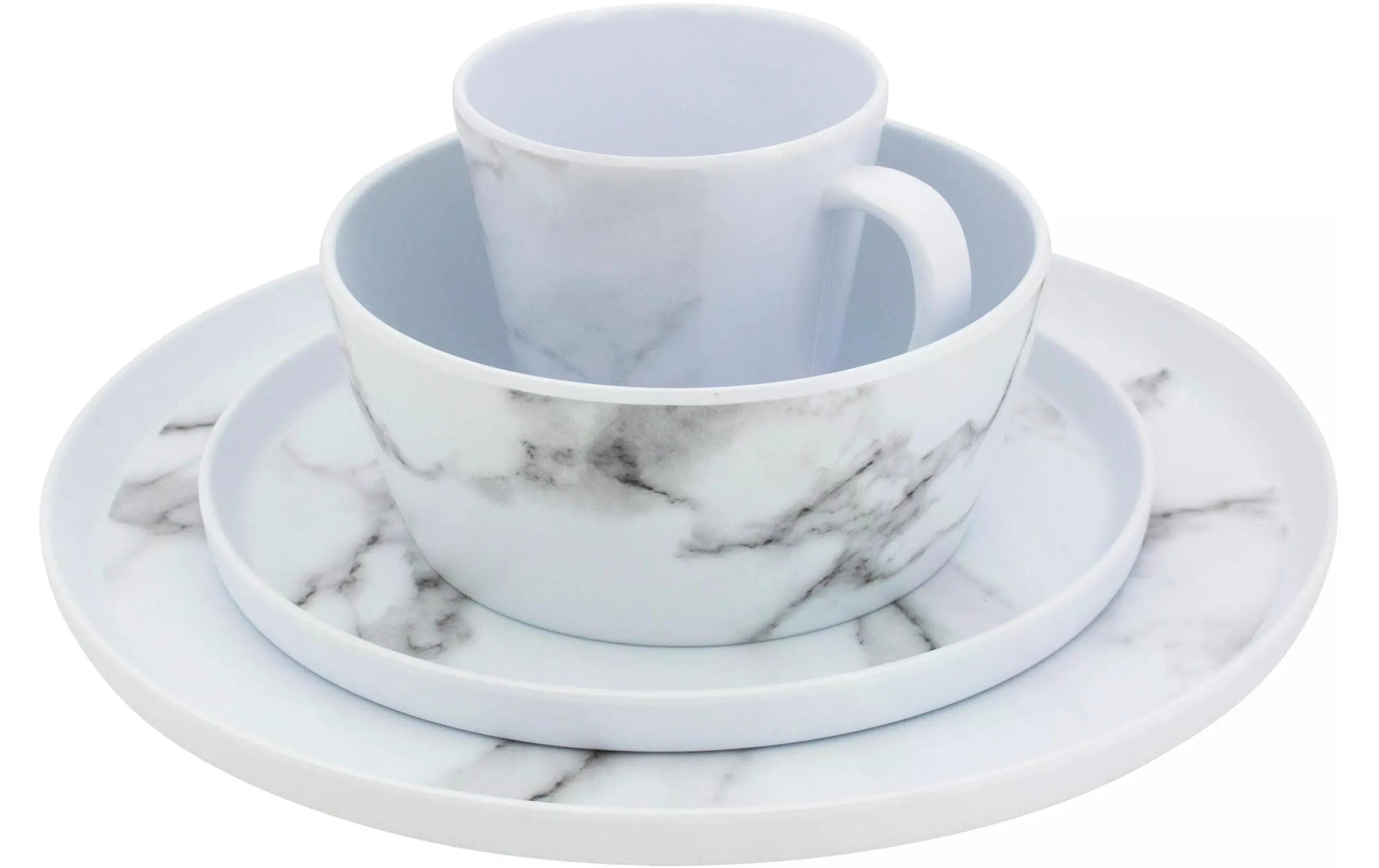 Eurotrail Set stoviglie outdoor Marble Bianco 16 pezzi 2/3