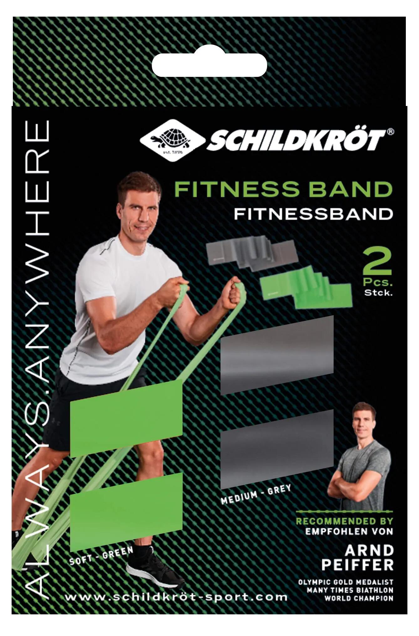 Bandes de Fitness, Lot de 2, sans Latex, Vert/Anthracite 6/6