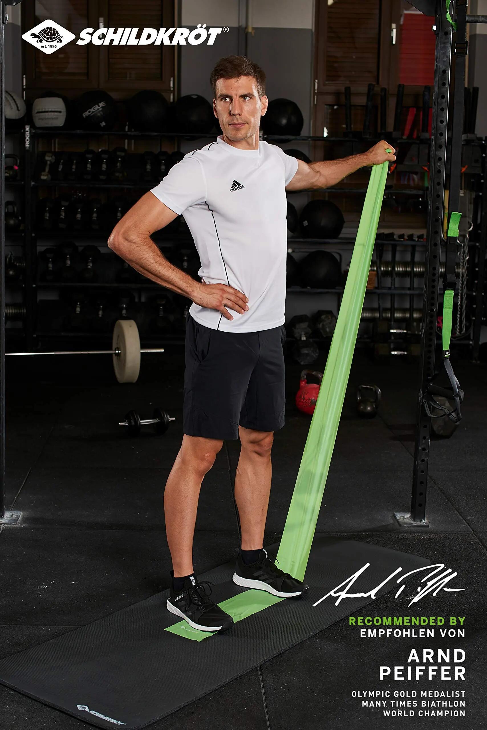 Bandes de Fitness, Lot de 2, sans Latex, Vert/Anthracite 5/6