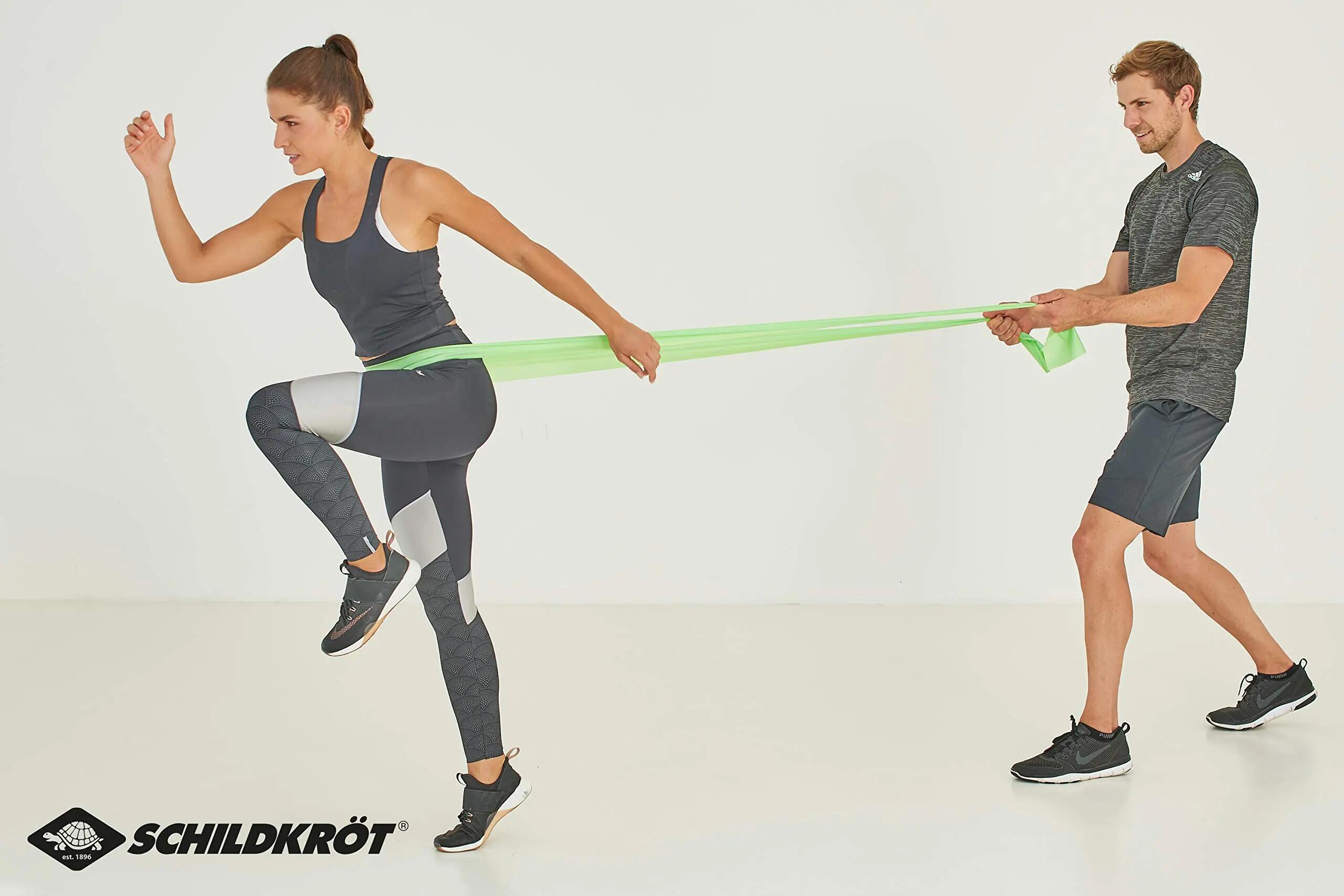 Bandes de Fitness, Lot de 2, sans Latex, Vert/Anthracite 4/6