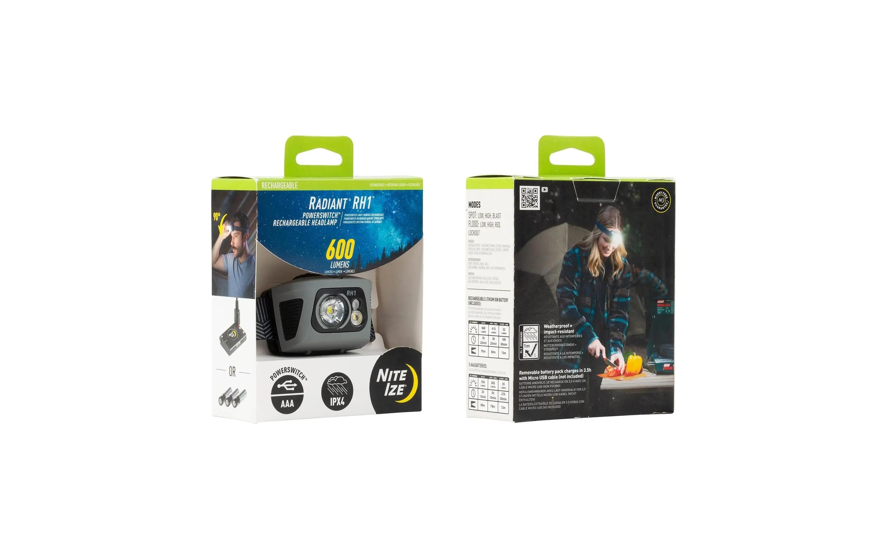 NITE IZE Lampe frontale Radiant RH1 PowerSwitch Noir/Gris 3/3