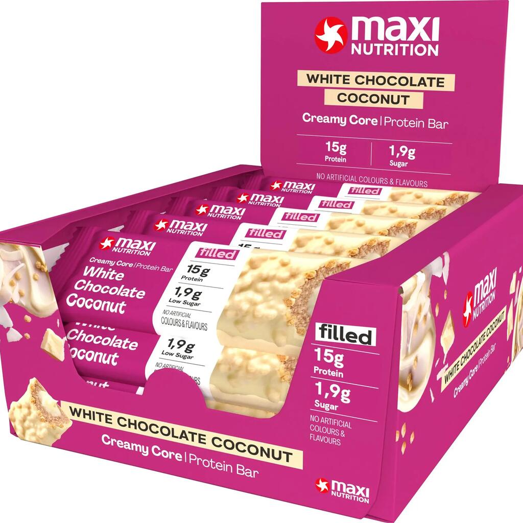 Maxi Nutrition Creamy Core Protein Bar White Choc/Coconut 12x45g