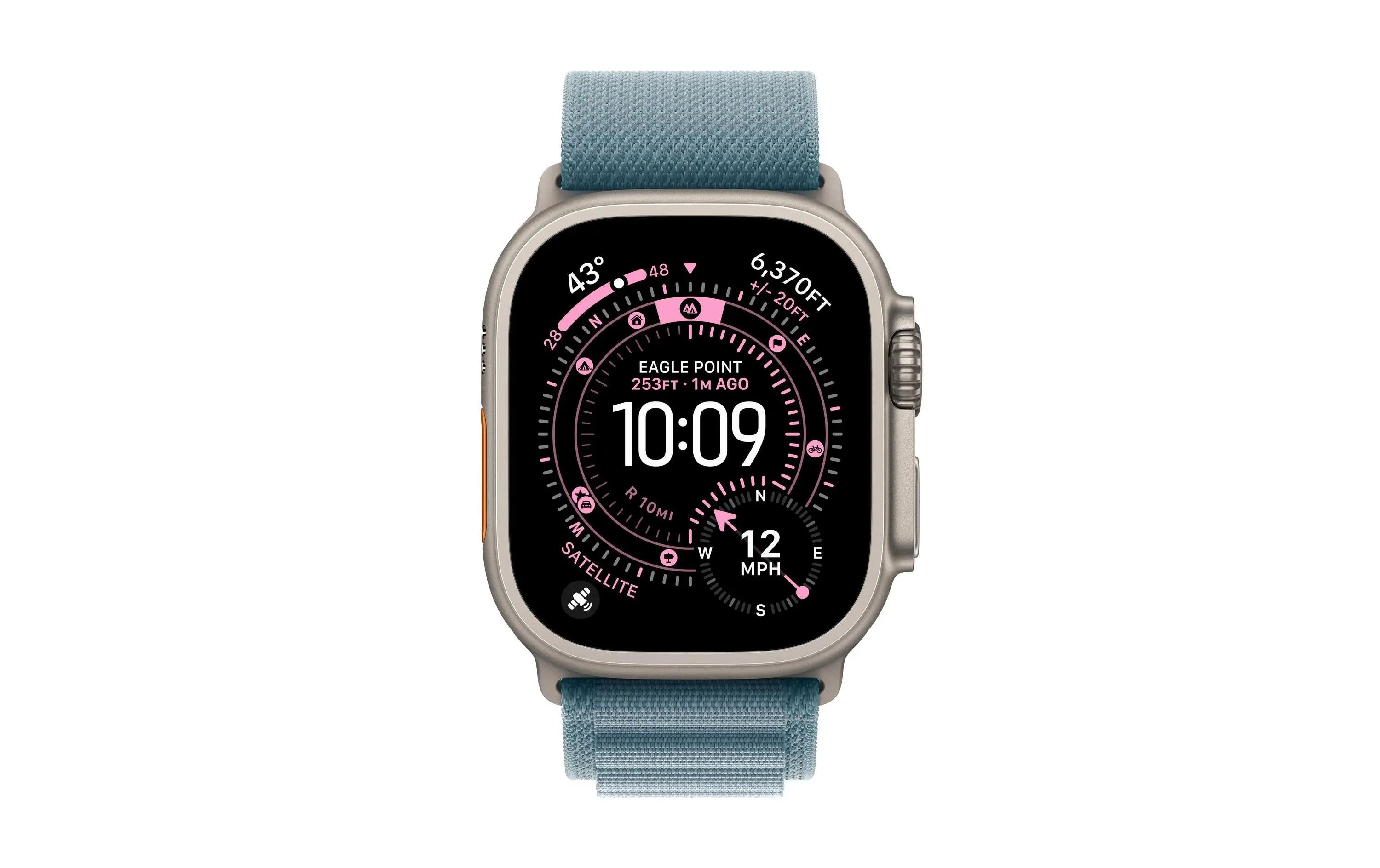 Apple Watch Ultra 3 Titan Light Blue Alpine Loop M 2/3
