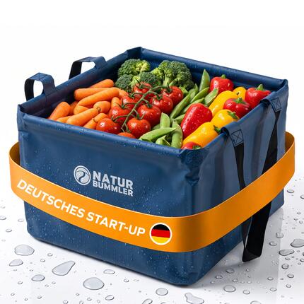 Camping Spülschüssel faltbar 18 L mit Ablassschlaufe und Haken CampBowl+ Grau