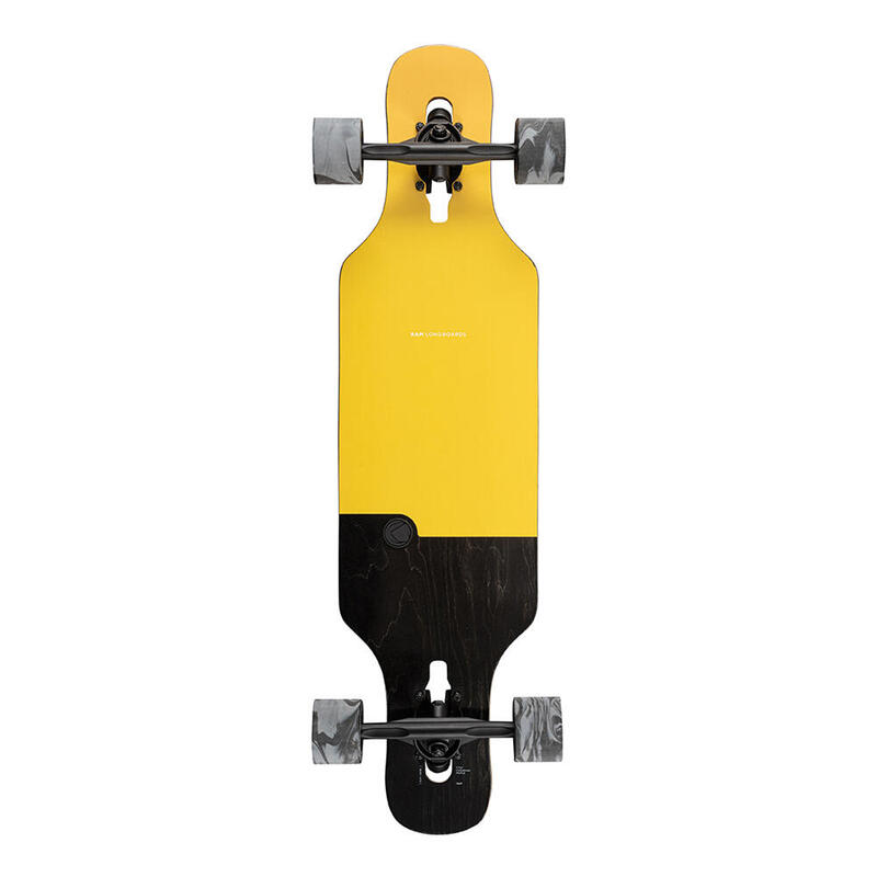 RAM Longboard Complete Board 34" x 8,75" ABEC 9 Vexo amarillo - negro