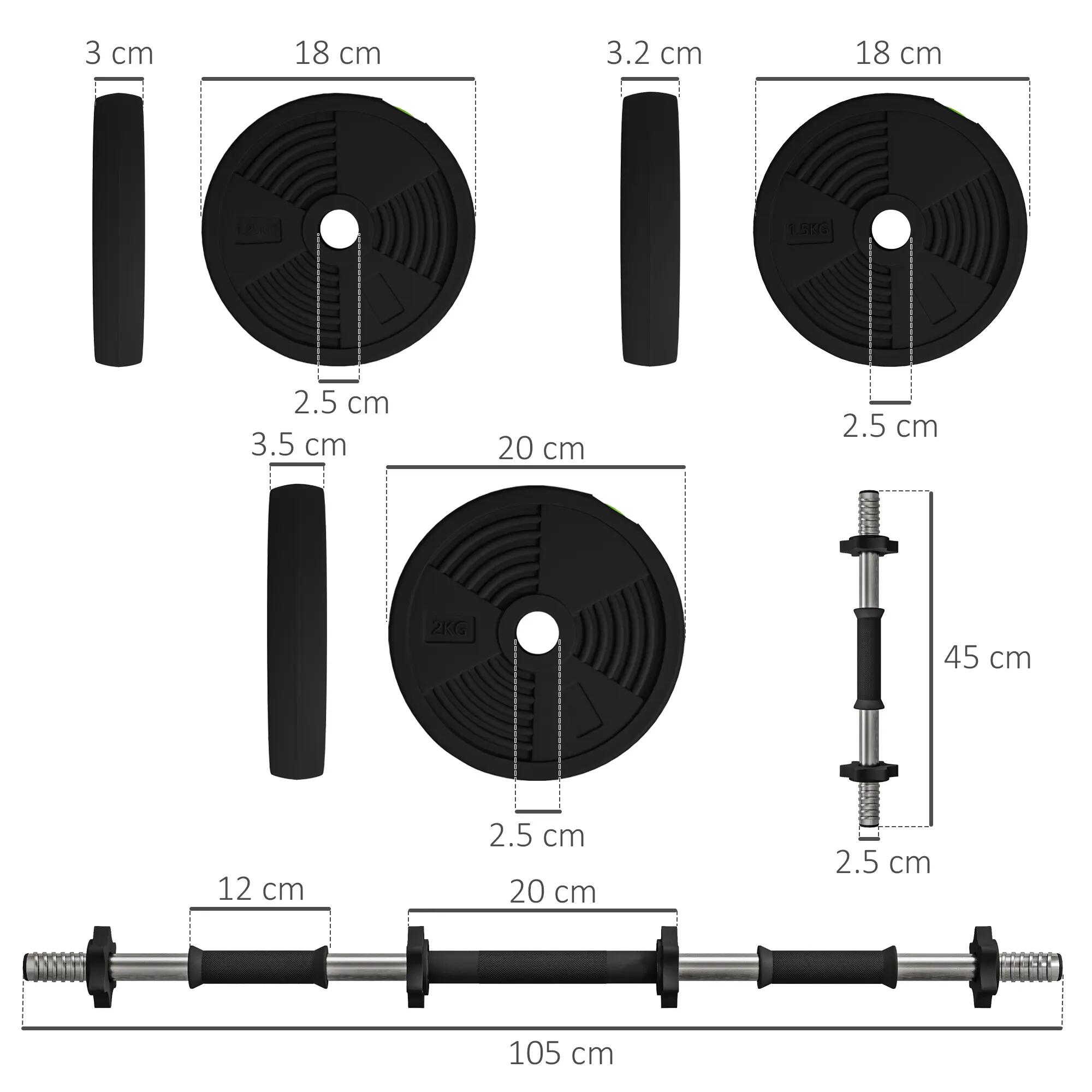 Haltères modulables - cardio - mixte - 20 kg - noir 5/6