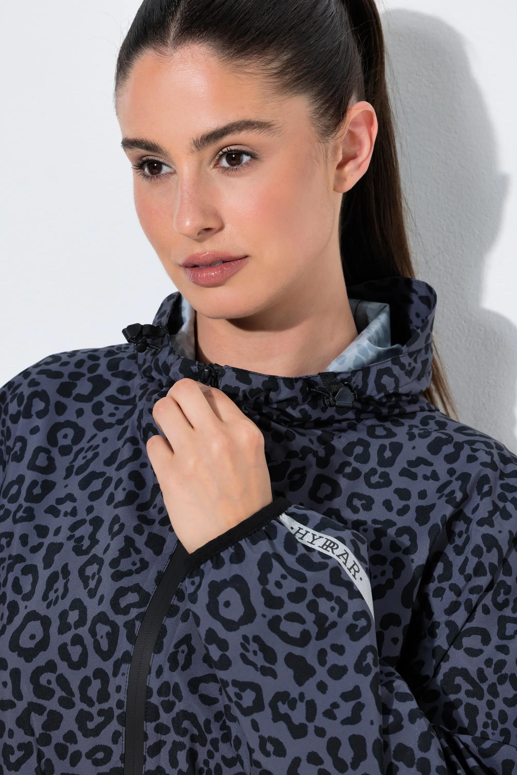 Femme Veste de pluie imperméable motif léopard capuche et visière 3/7
