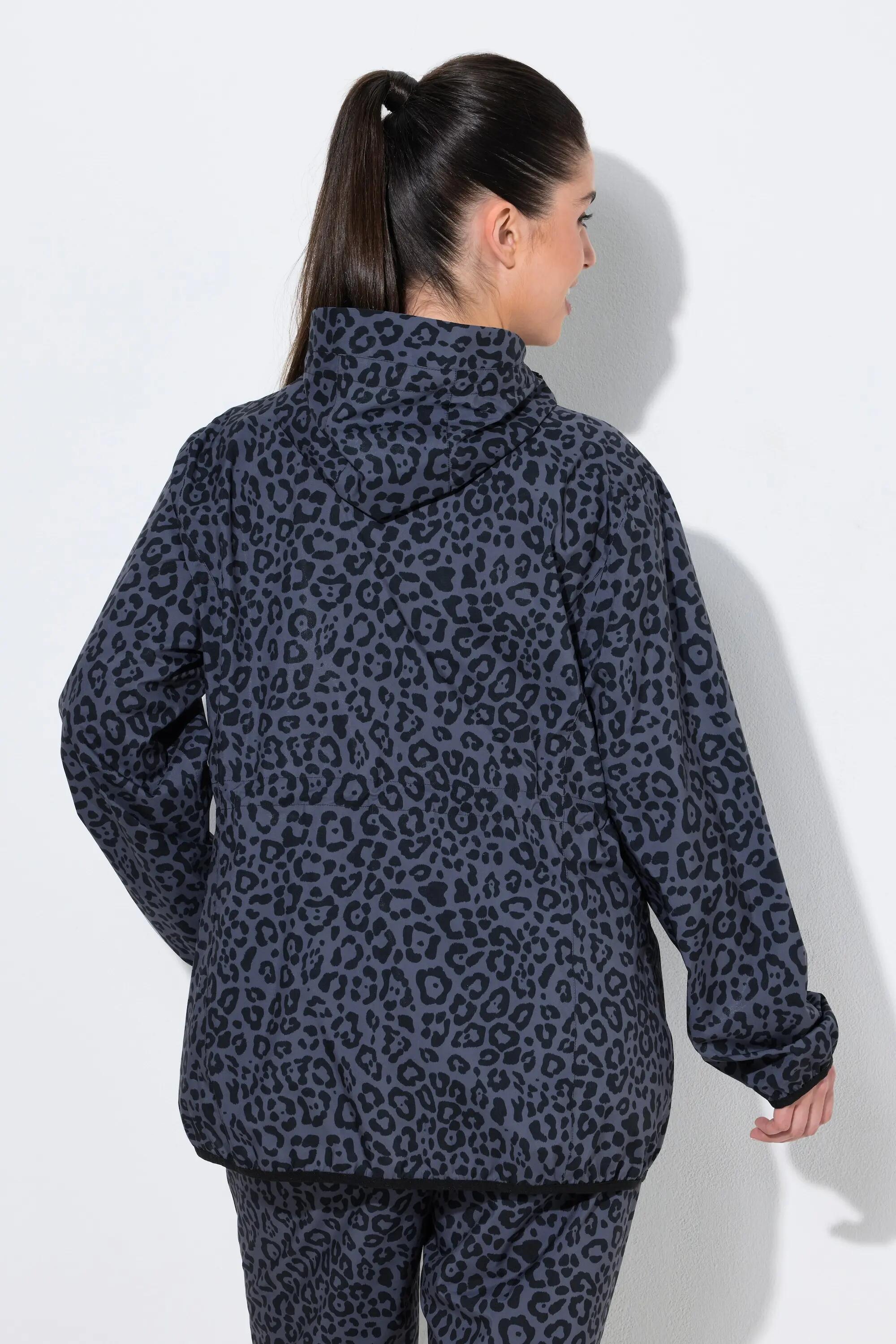 Femme Veste de pluie imperméable motif léopard capuche et visière 2/7