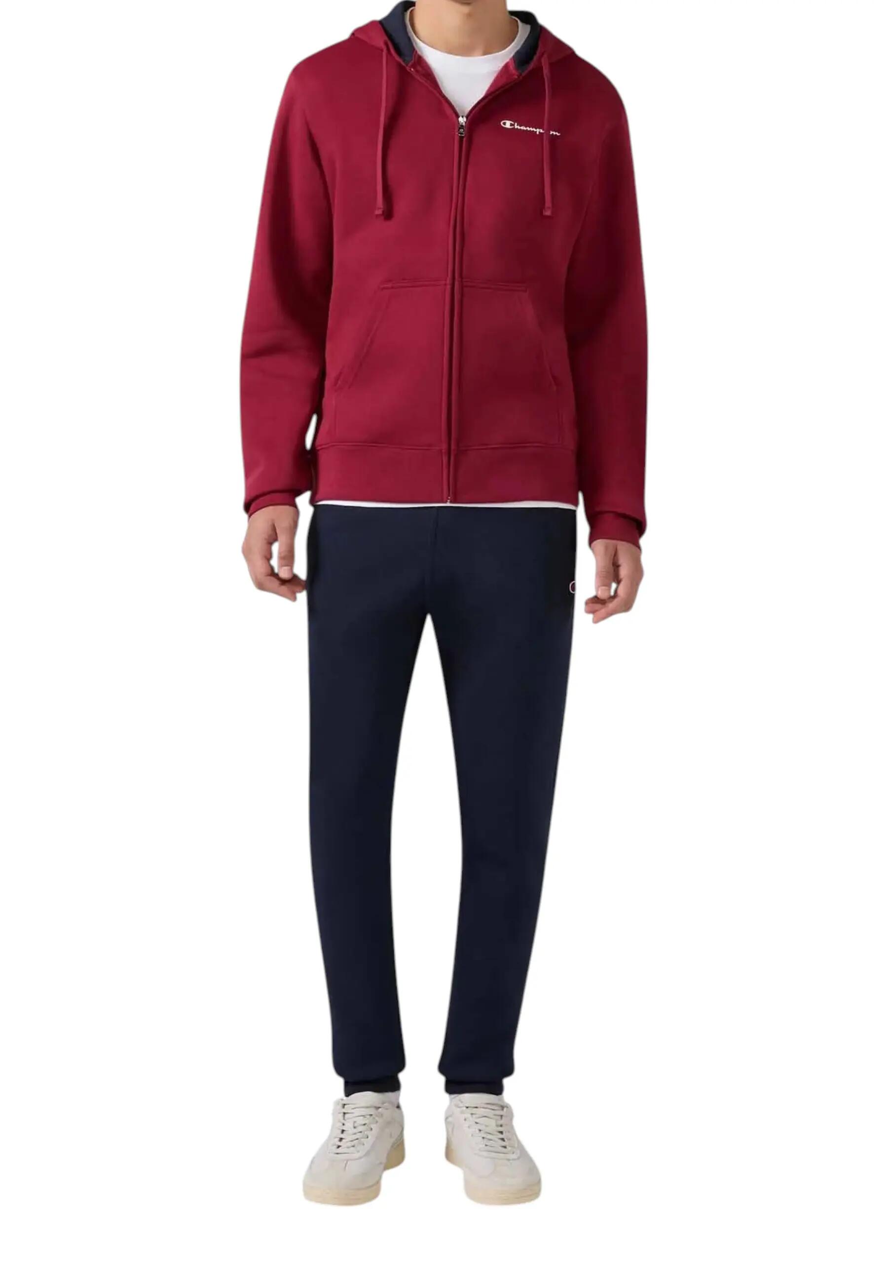 Champion - Survêtement Homme Zippé à Capuche Molleté, Bordeaux 1/5