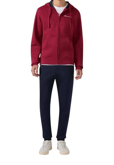Champion - Survêtement Homme Zippé à Capuche Molleté, Bordeaux