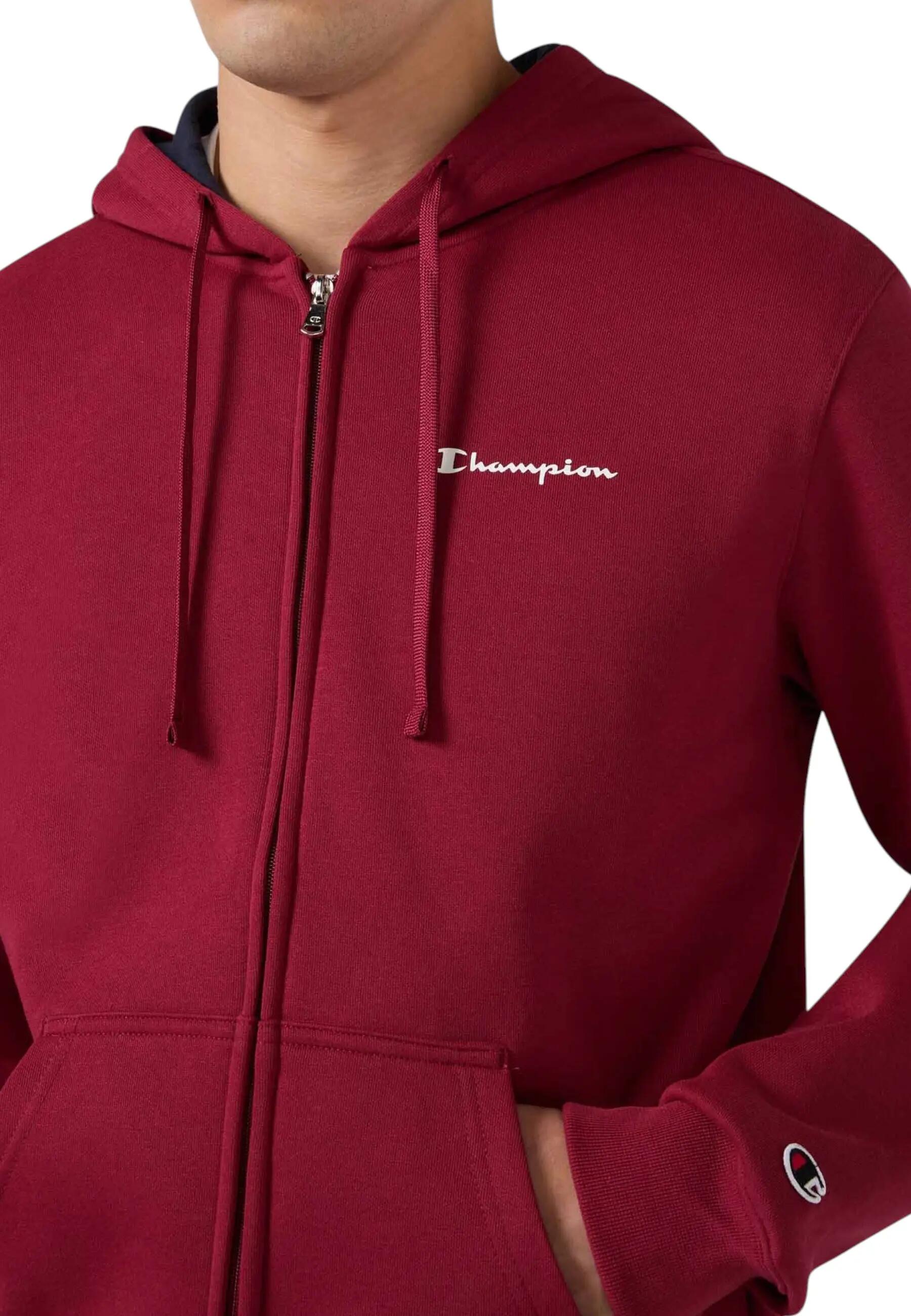 Champion - Survêtement Homme Zippé à Capuche Molleté, Bordeaux 2/5