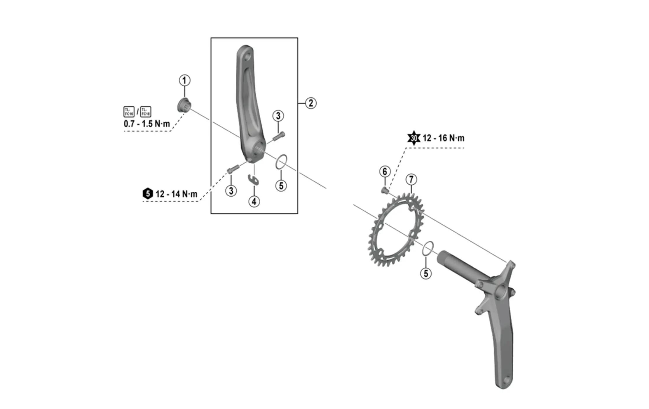 Pédalier mono plateau Shimano FC-MT520 32D 2/2
