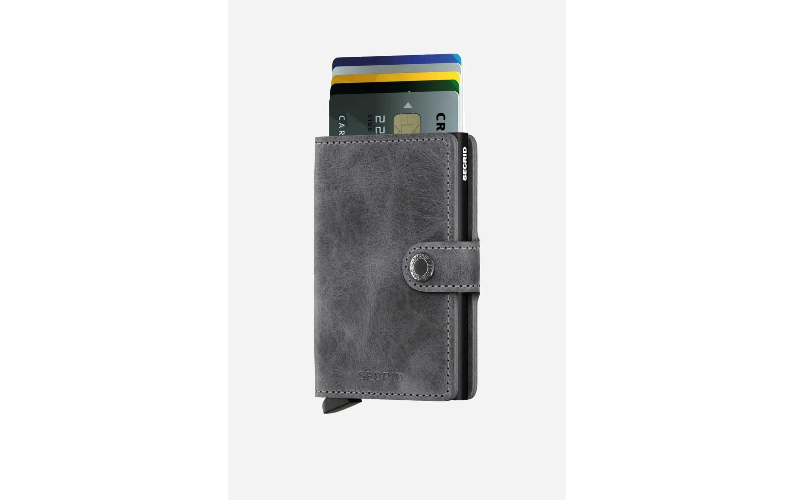 SECRID Miniwallet Vintage Grigio-Nero portafoglio pelle 2/3