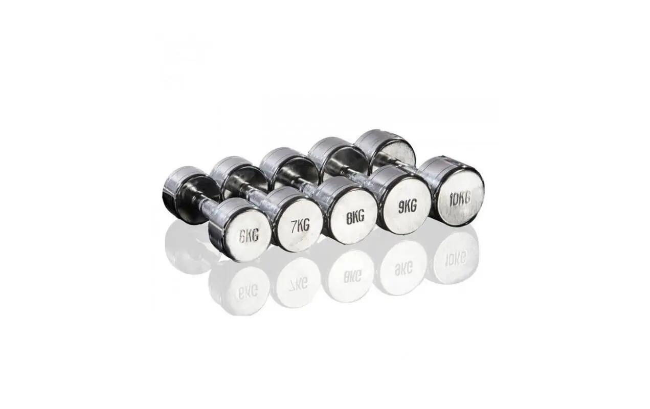Gymstick Pro Chrome Dumbbell Single 3 kg Steel Silver 3/4