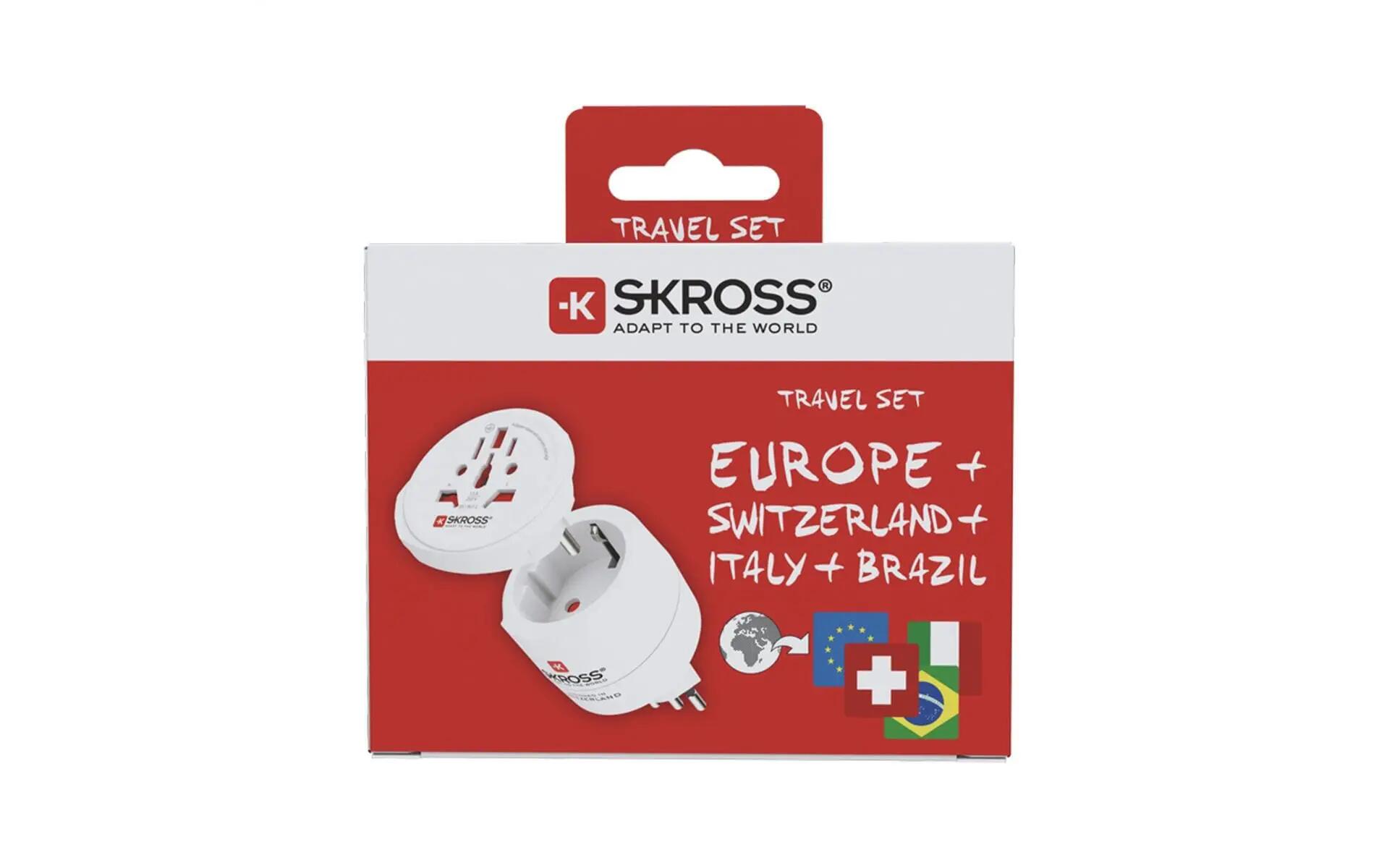 SKROSS Reiseadapter Combo World to CH + IT + BRA 2/3