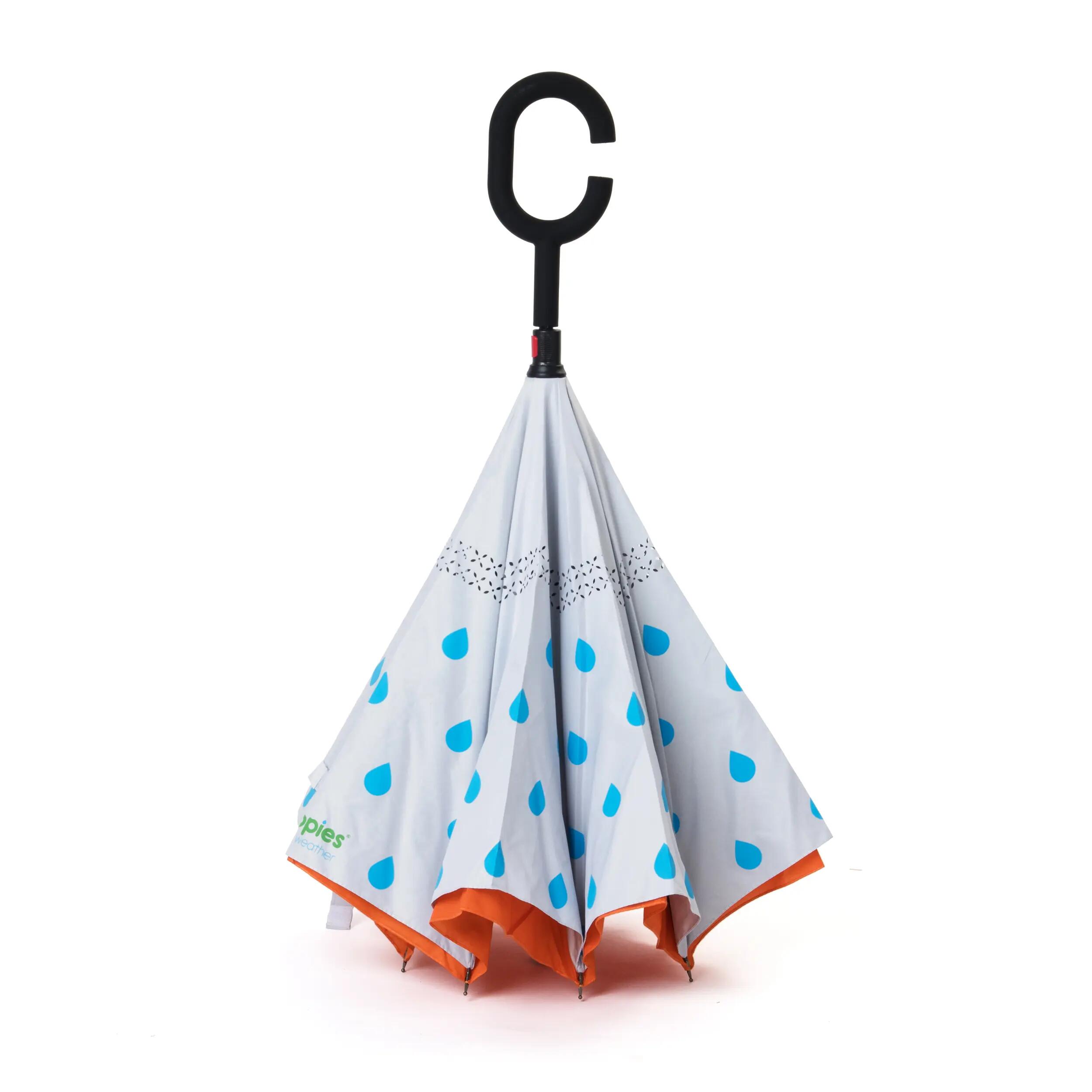 Druppies Kinderparaplu - Oranje Omkeerbare Paraplu - Diameter 90 cm 2/4