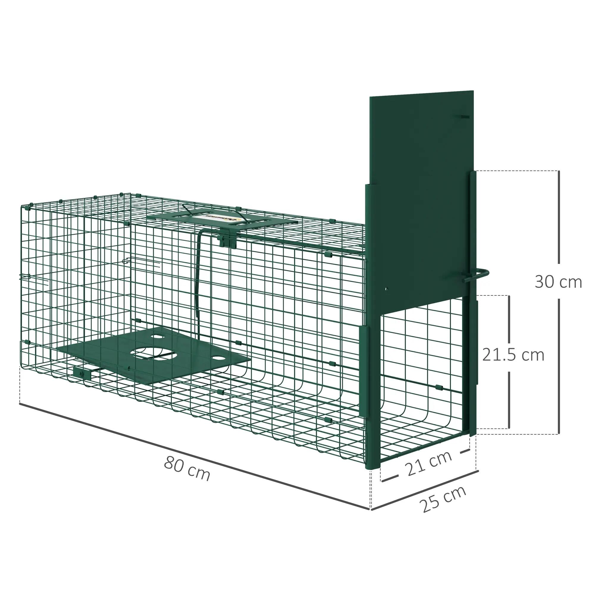 Cage-piège pour petits animaux avec une porte et une poignée, 80 x 25 x 30 cm, v 5/9