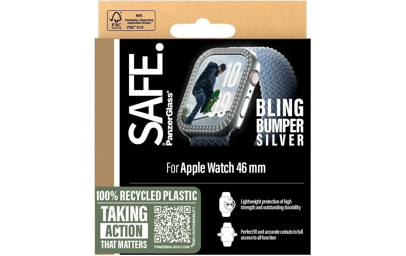 SAFE. Bling Bumper Silver Protection écran 46 mm Apple Watch S10 3/3