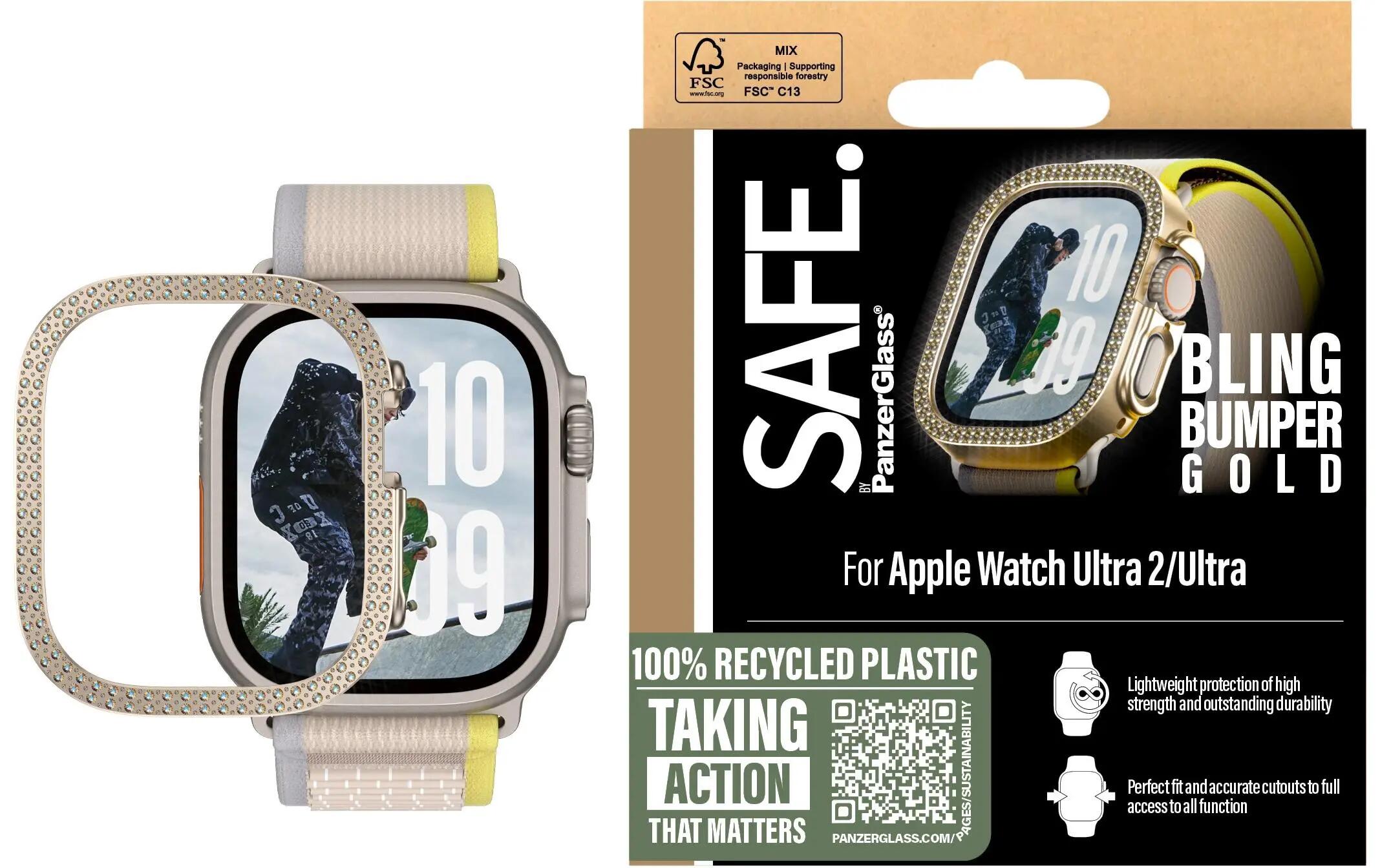 SAFE. Bling Bumper Gold Protection écran 45 mm Apple Watch S10 2/3