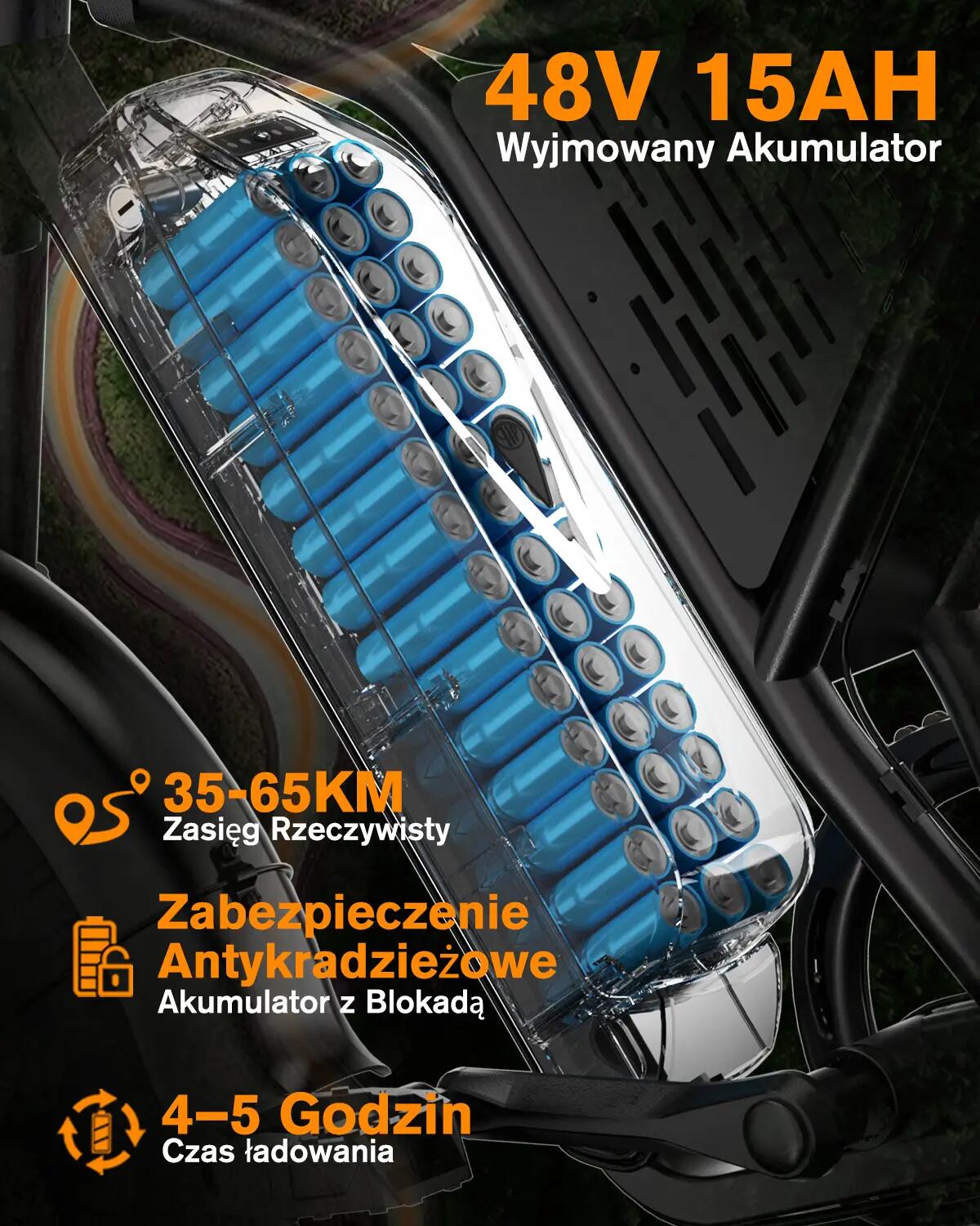 Bodywel M16 PRO terepjáró elektromos kerékpár, 48V 15Ah, teljes felfüggesztés 4/7