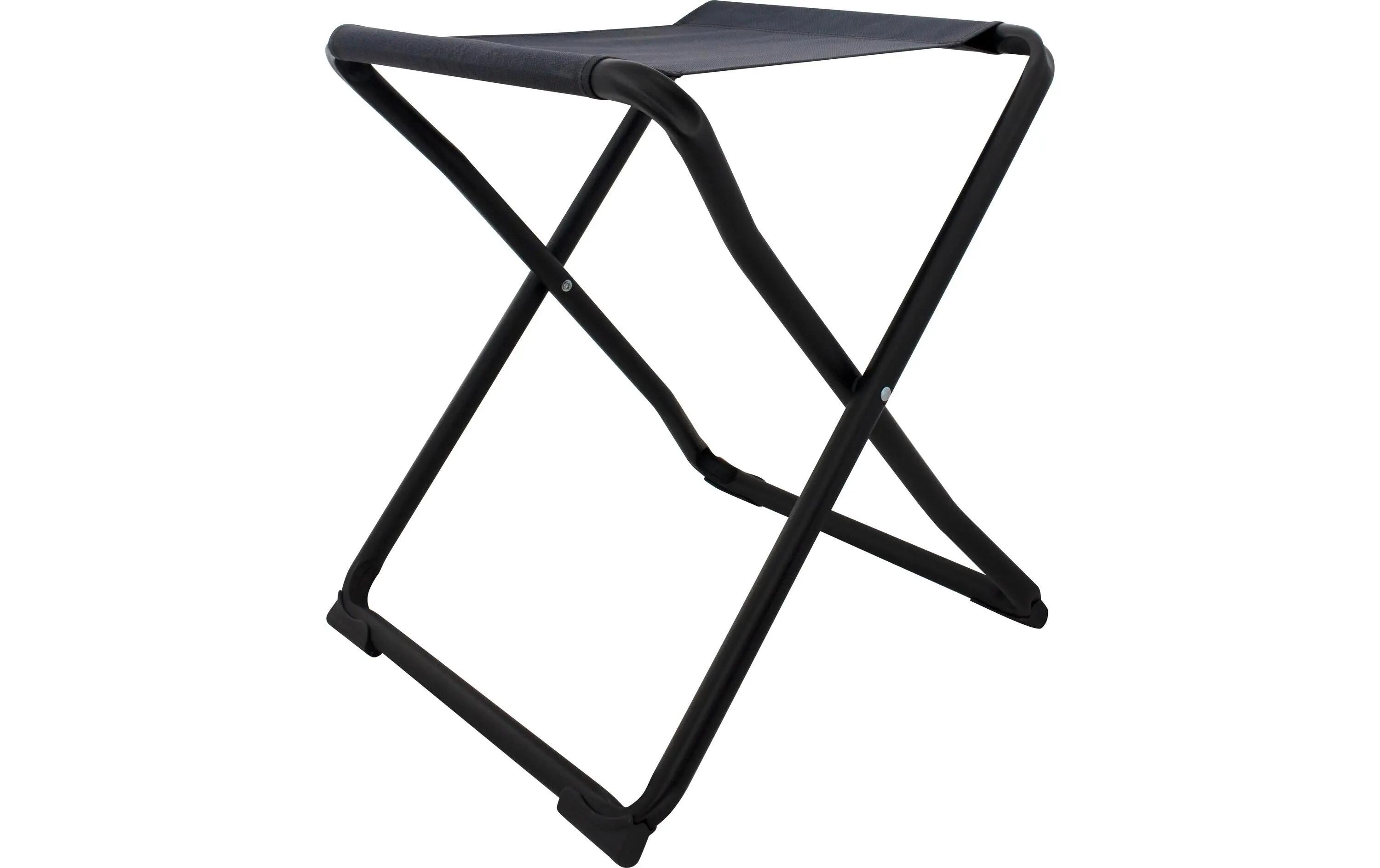 Tabouret de camping Eurotrail Bari avec plateau Noir/Gris 2/2