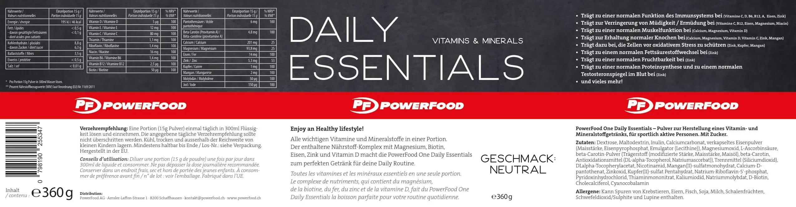 PowerFood Daily Essentials (360g Dose) - Neutral 2/2