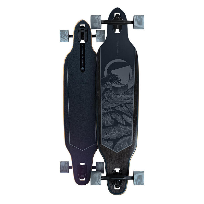 RAM Longboard Tavola completa 38" x 8.75" ABEC 9 Solitary nero