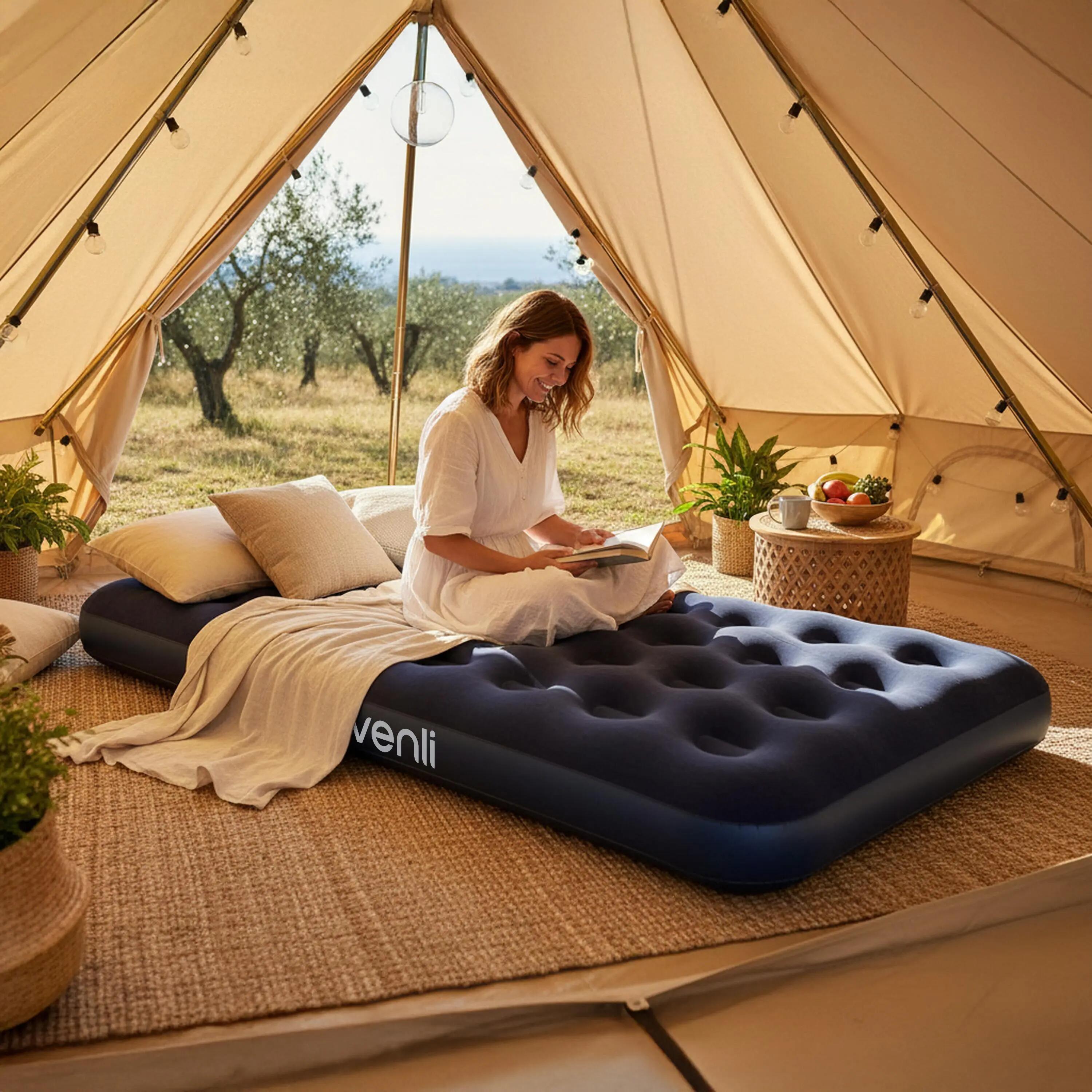 Aufblasbares Luftbett / Campingmatratze Blau 191x99x22cm 8/9