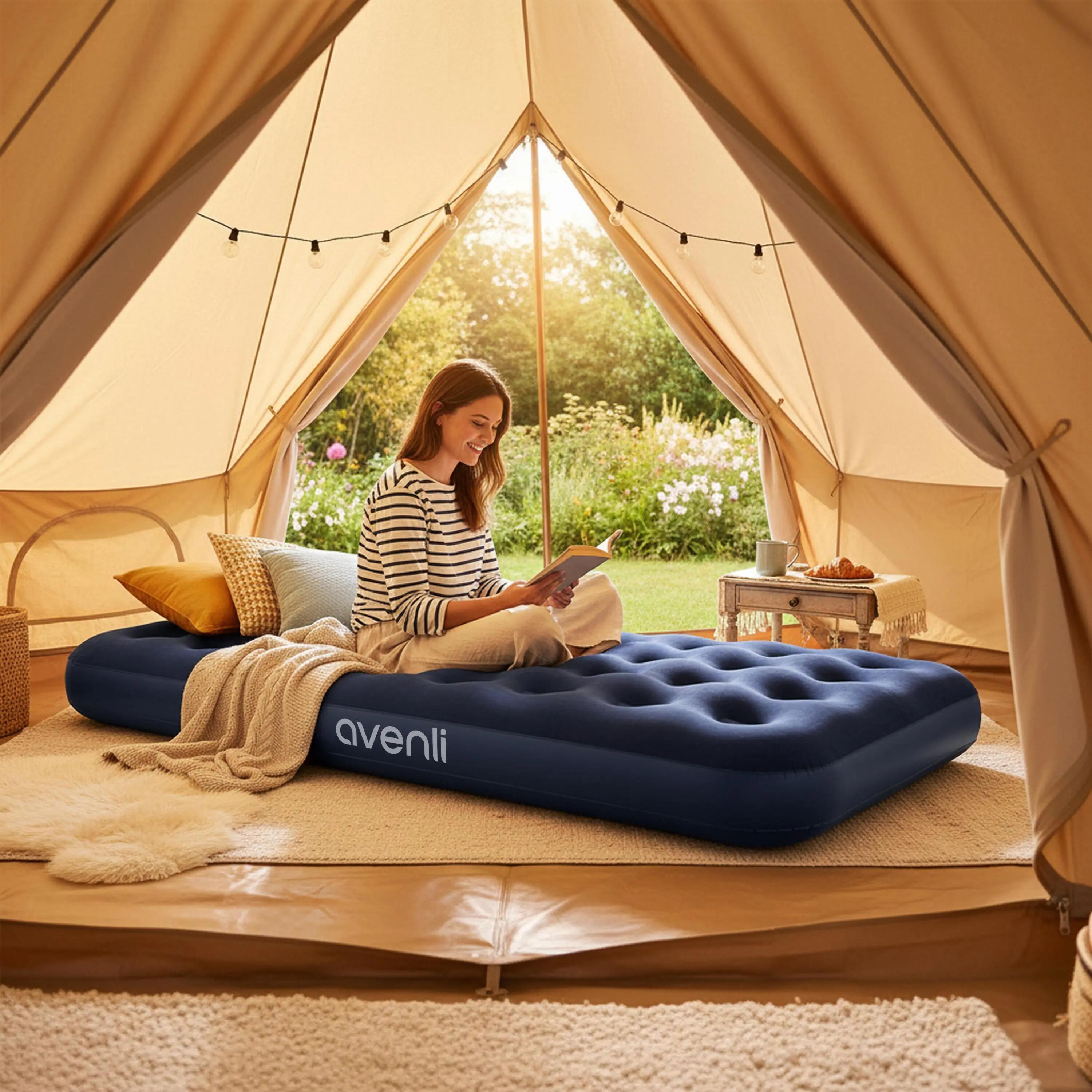 Aufblasbares Luftbett / Campingmatratze Blau 191x99x22cm 2/9