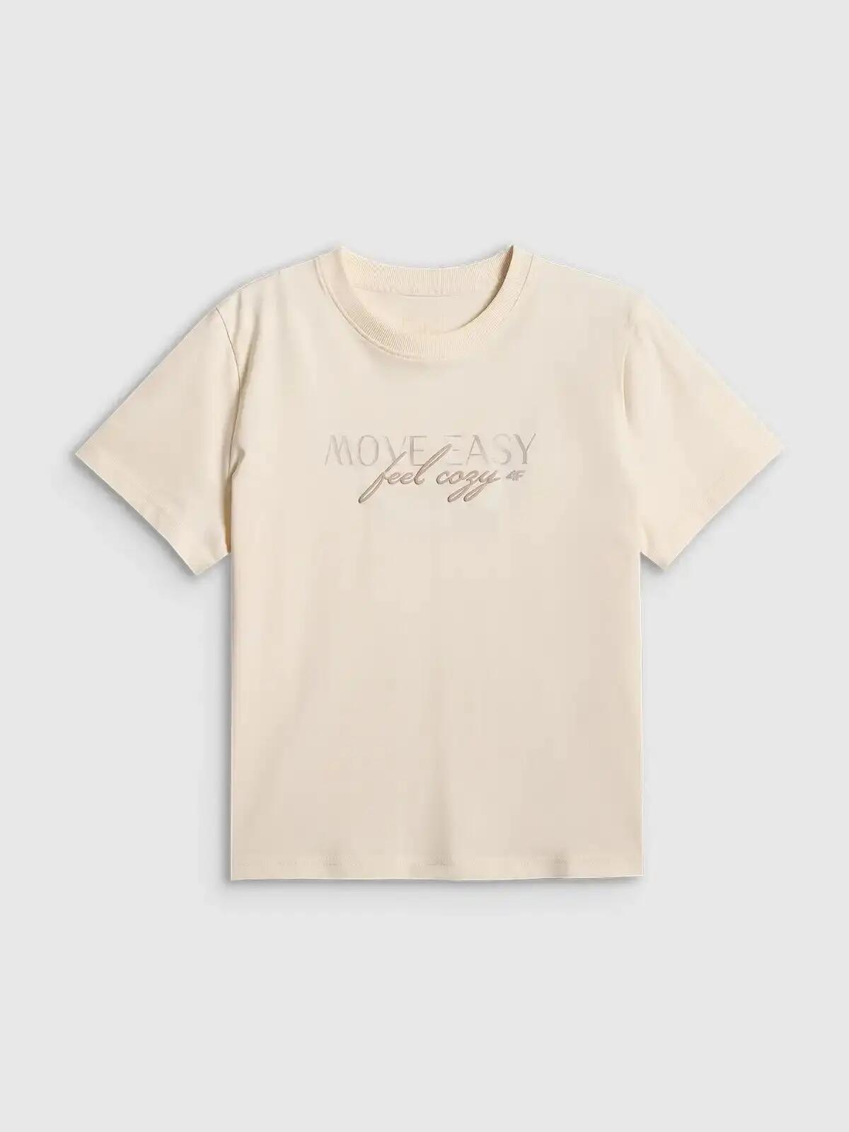 KOSZULKA DAMSKA 4F T-SHIRT SPORTOWY Z NADRUKIEM BAWEŁNIANY L F2743 SS26 8/10