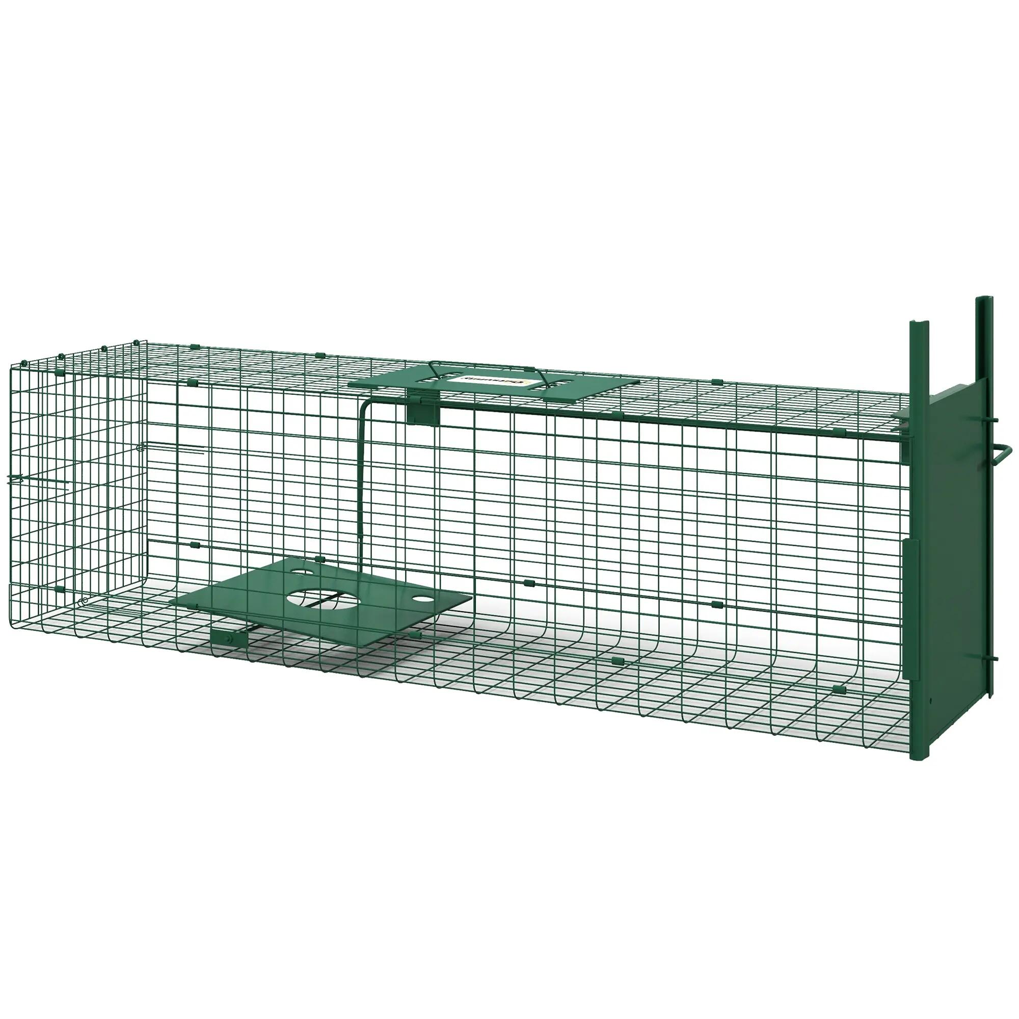 Cage attrape animaux nuisibles 1 entrée dim. 100L x 25l x 28H cm vert foncé 2/9