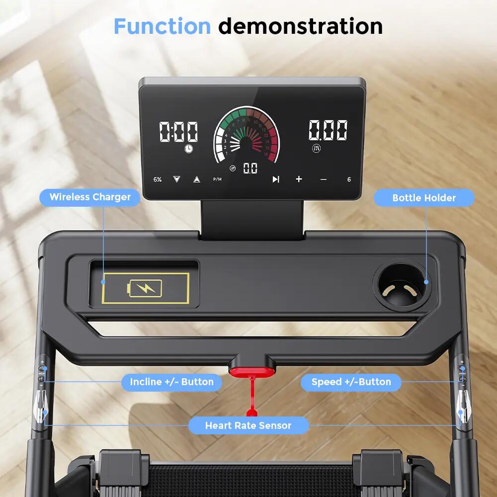 Tapis de course pliable FT71 pour la maison, LED, application 5/6